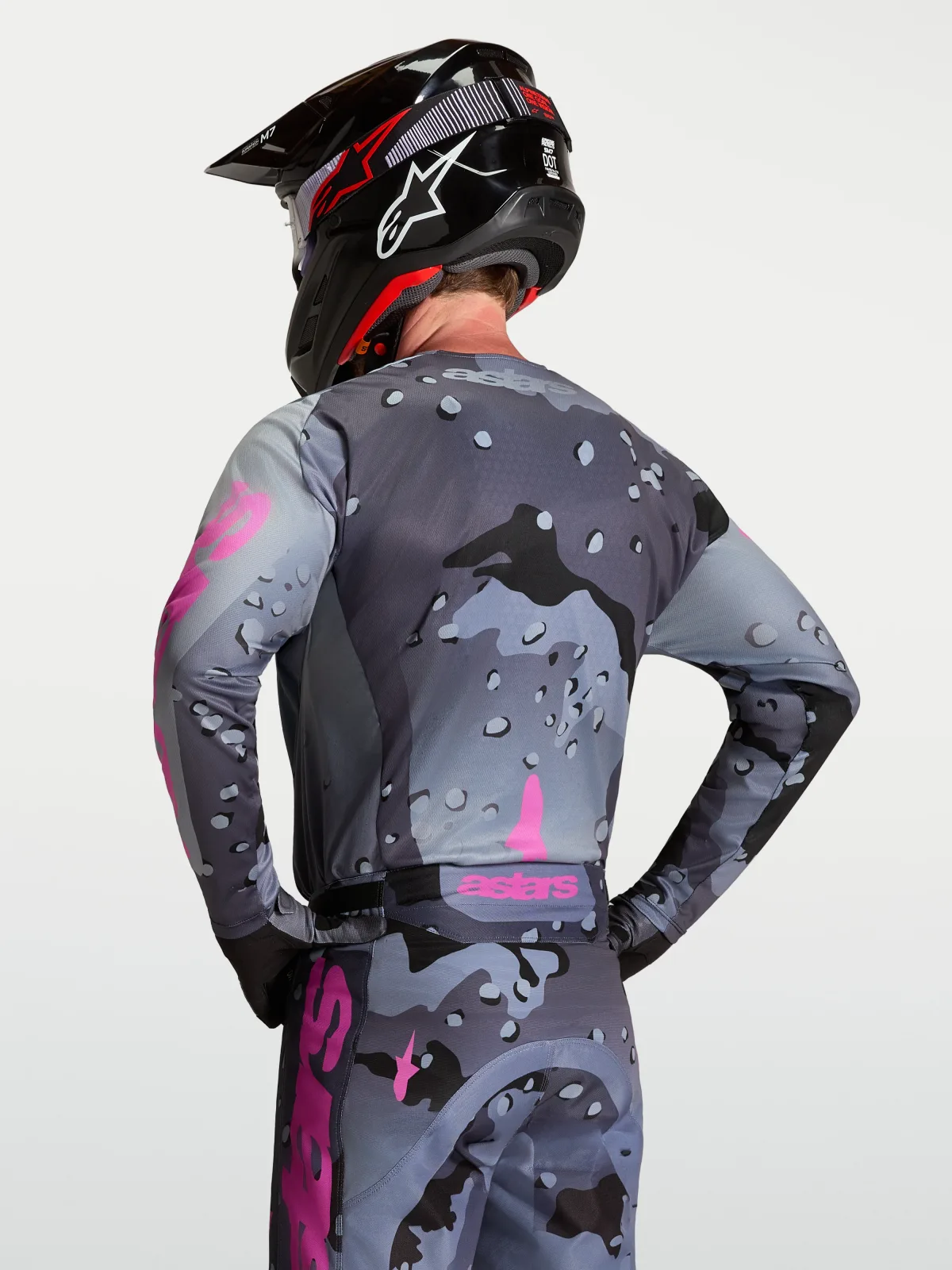 Мотокрос джърси Alpinestars Racer Lone Gray Camo Purple
