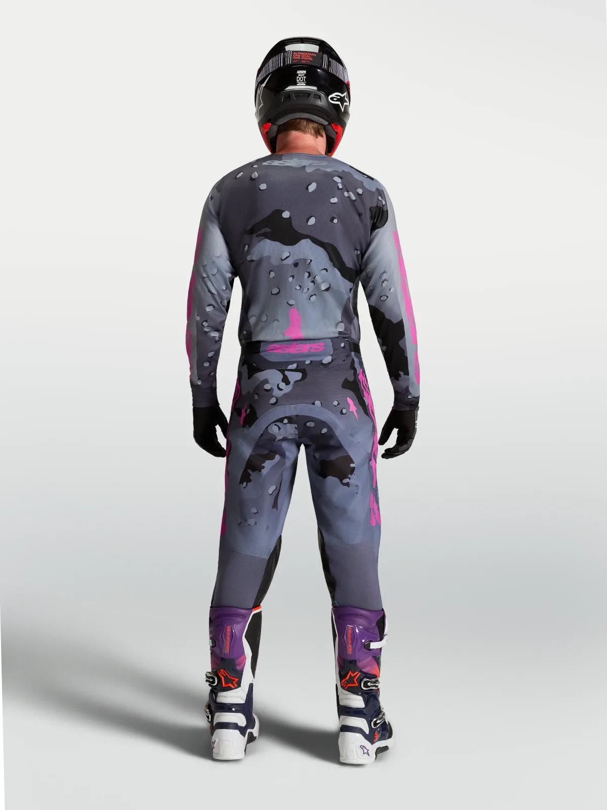 Мотокрос джърси Alpinestars Racer Lone Gray Camo Purple