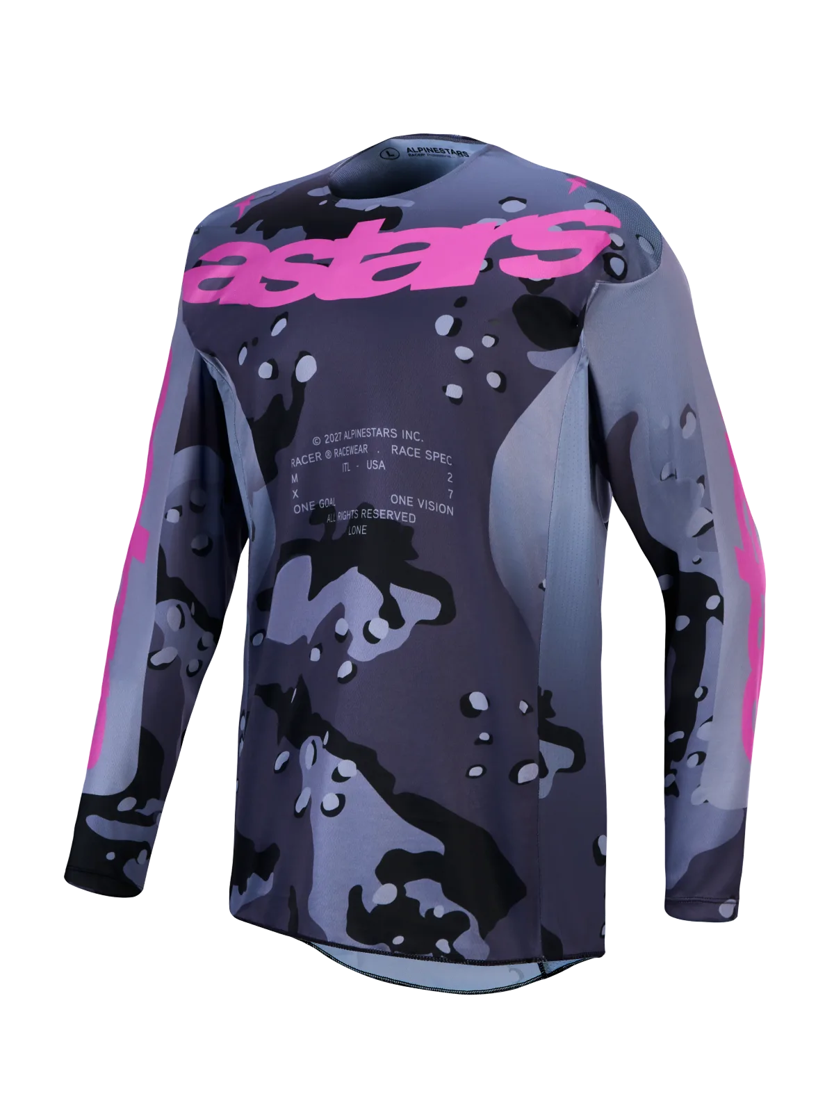 Мотокрос джърси Alpinestars Racer Lone Gray Camo Purple
