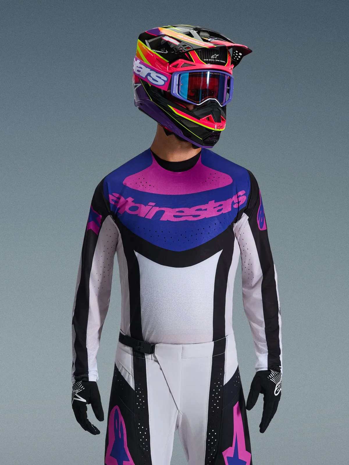 Мотокрос джърси Alpinestars Techstar Knif Black Light Gray Purple