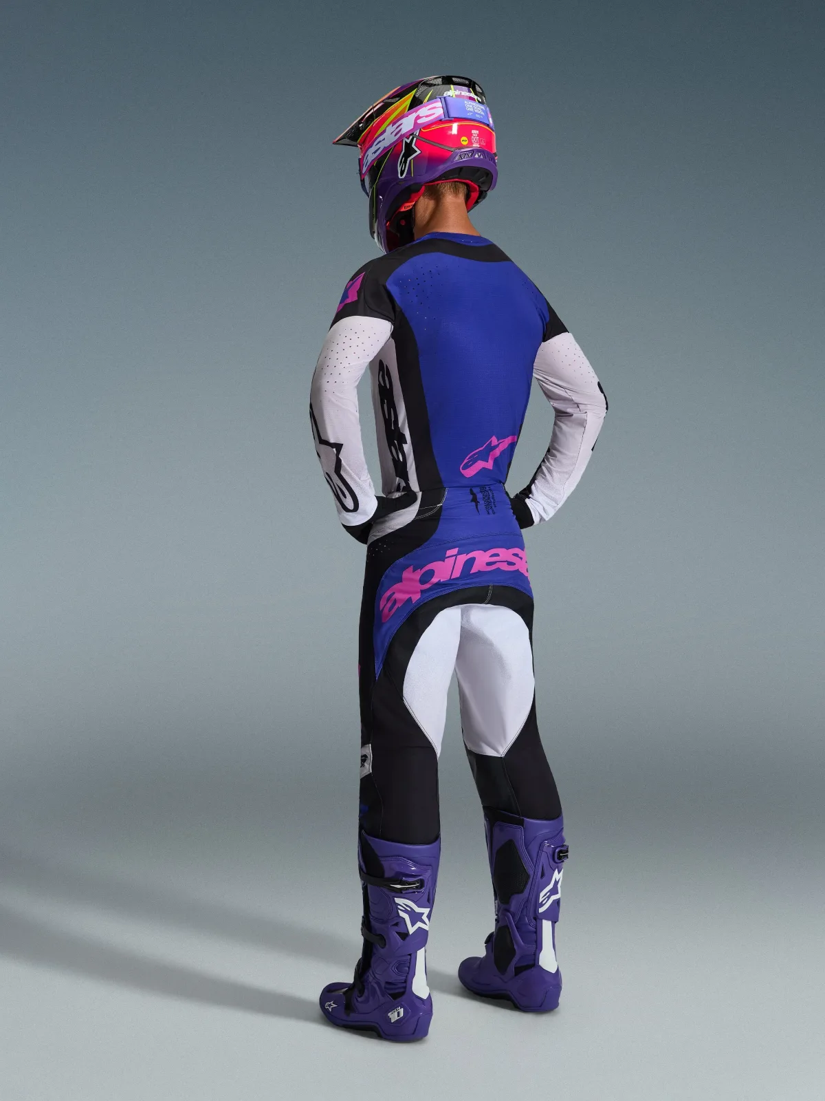 Мотокрос джърси Alpinestars Techstar Knif Black Light Gray Purple