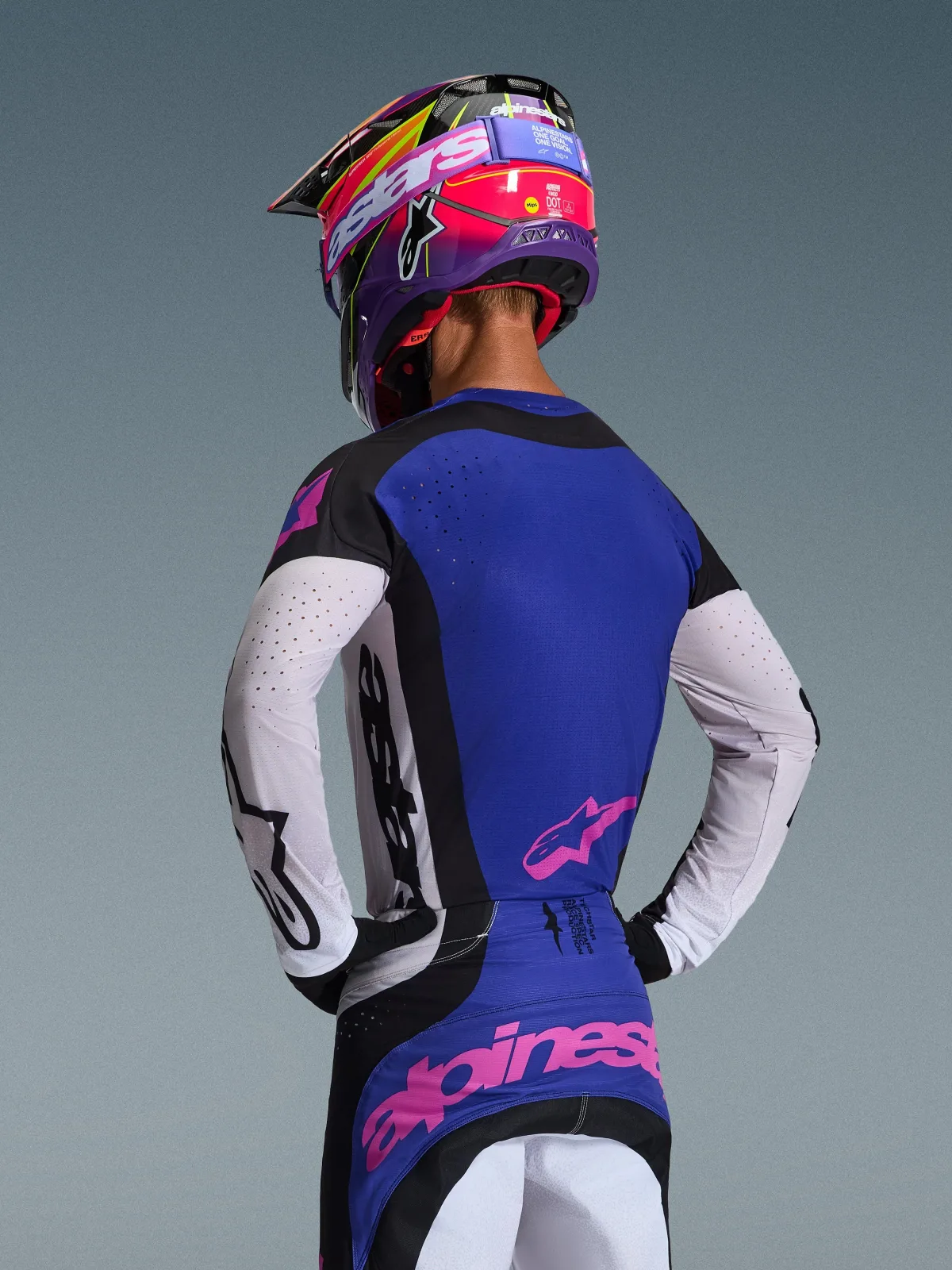 Мотокрос джърси Alpinestars Techstar Knif Black Light Gray Purple