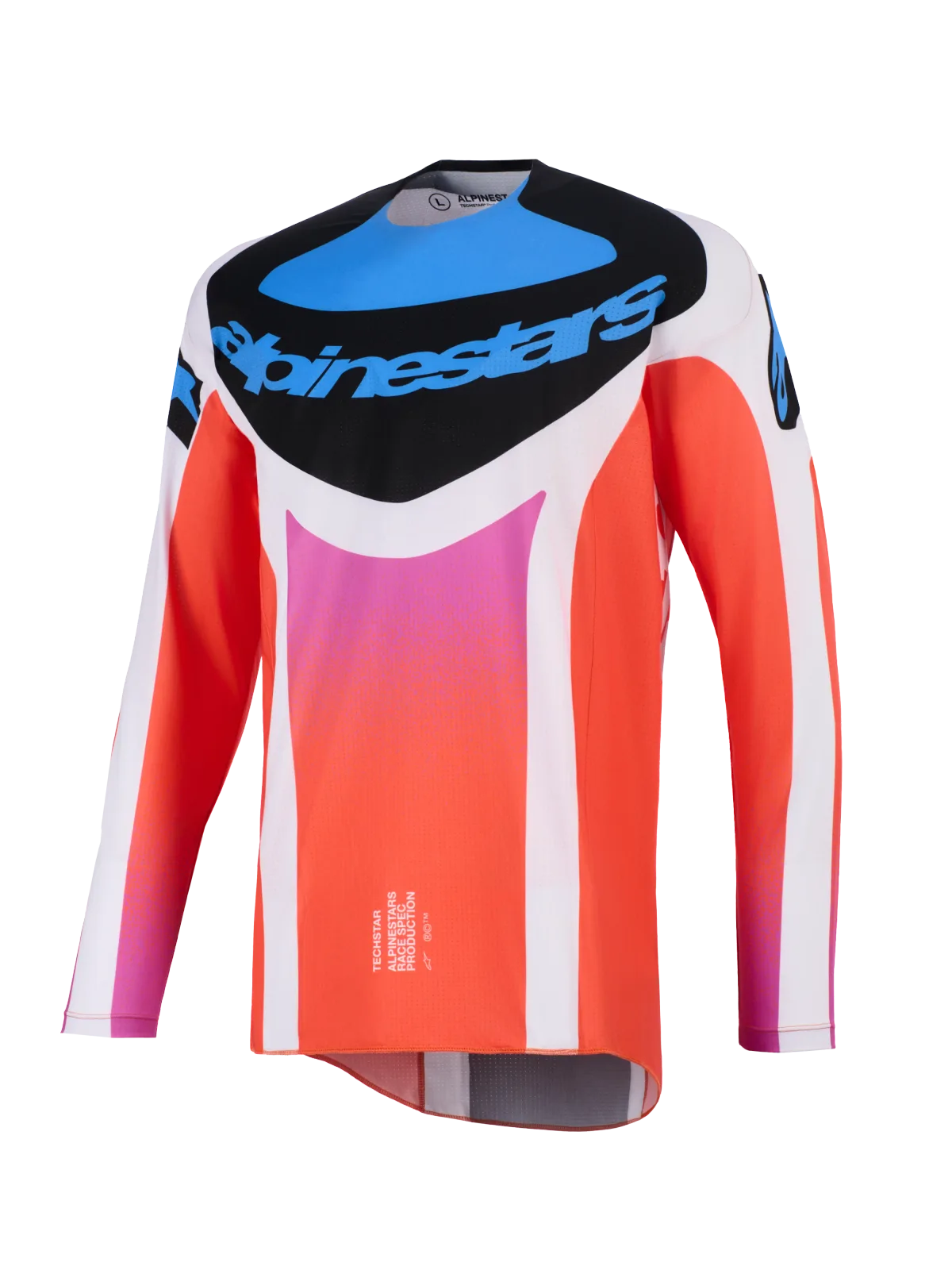 Мотокрос джърси Alpinestars Techstar Knif Light Gray Orange Fluo Black