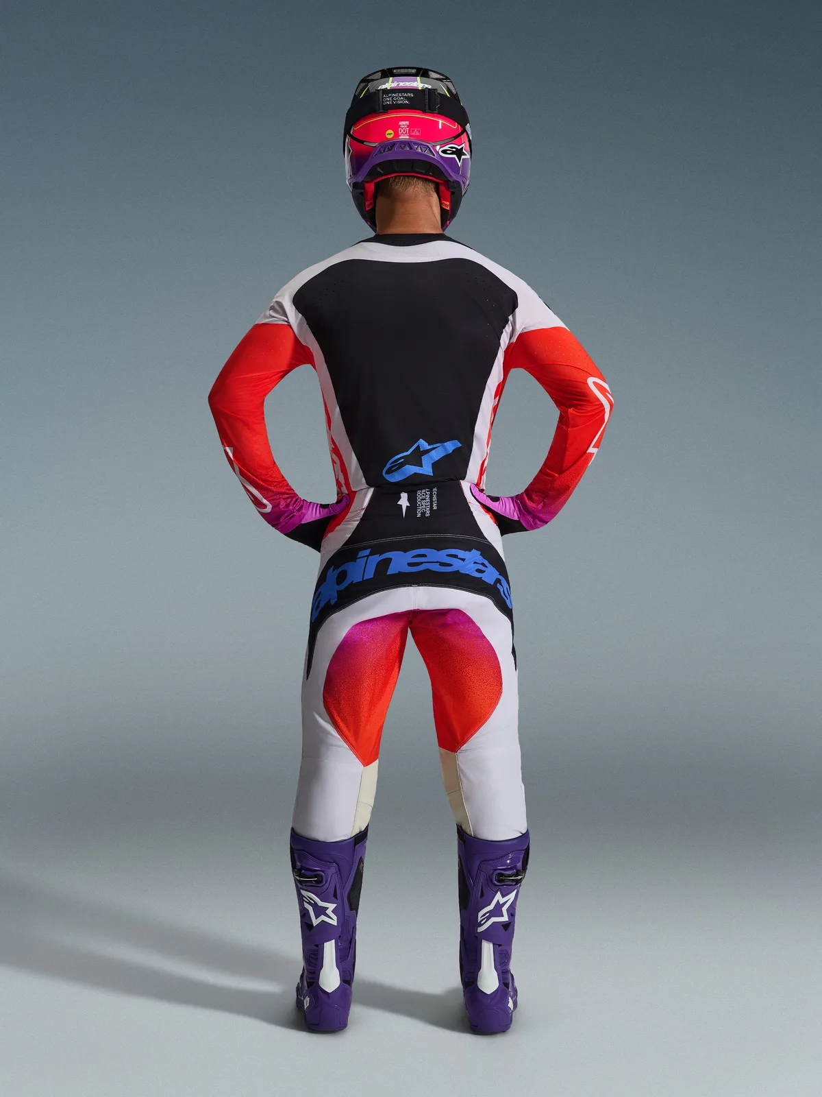 Мотокрос джърси Alpinestars Techstar Knif Light Gray Orange Fluo Black