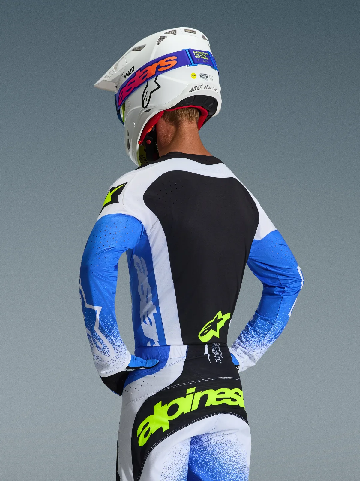 Мотокрос джърси Alpinestars Techstar Knif Ucla Blue Black Yellow Fluo