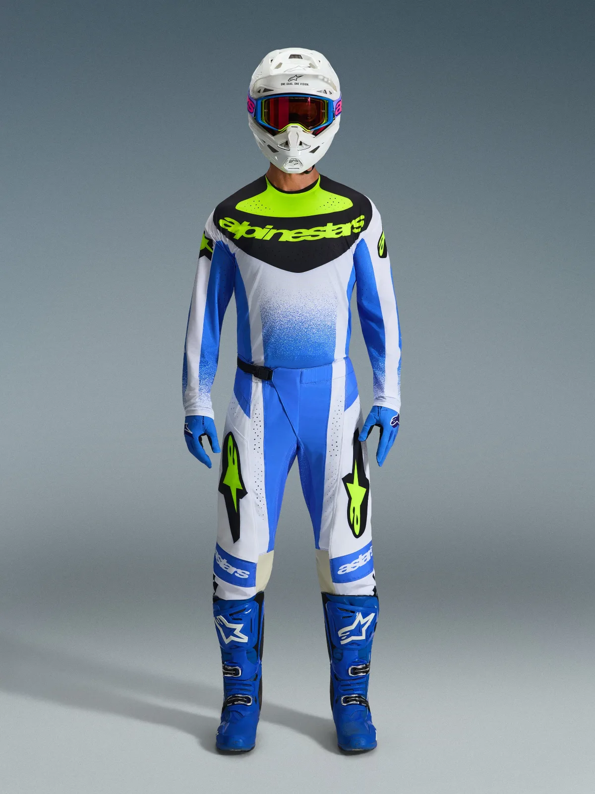 Мотокрос джърси Alpinestars Techstar Knif Ucla Blue Black Yellow Fluo