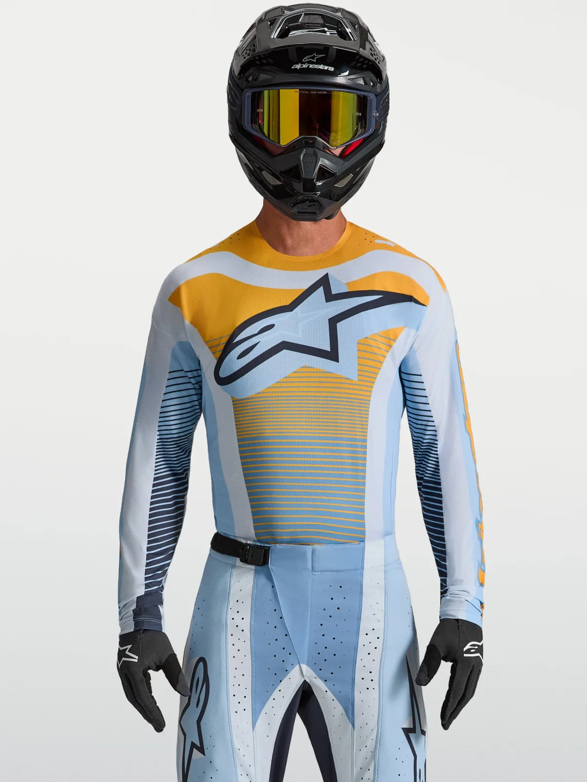 Мотокрос джърси Alpinestars Techstar Maven Dust Blue Tangerine Black