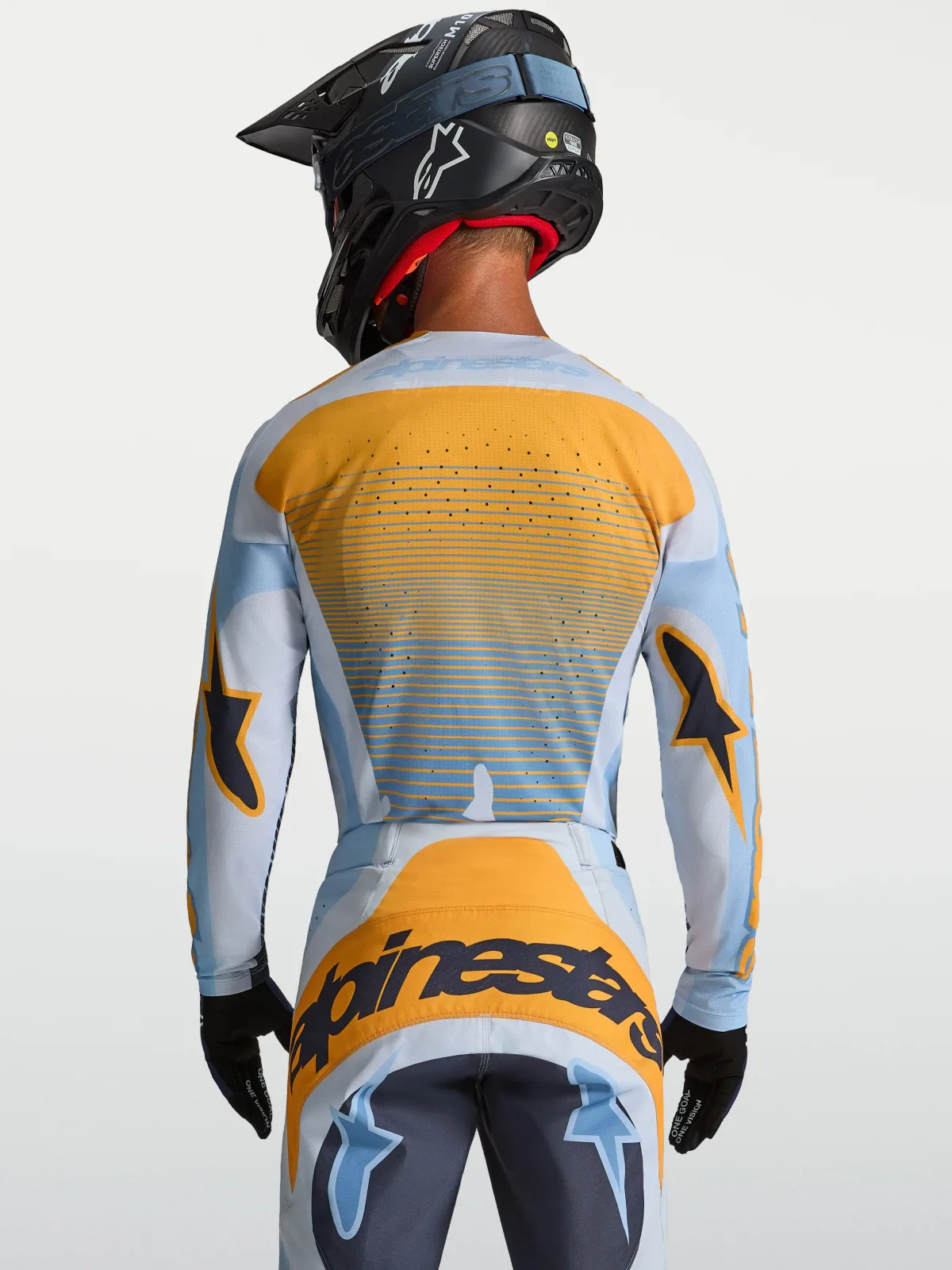 Мотокрос джърси Alpinestars Techstar Maven Dust Blue Tangerine Black