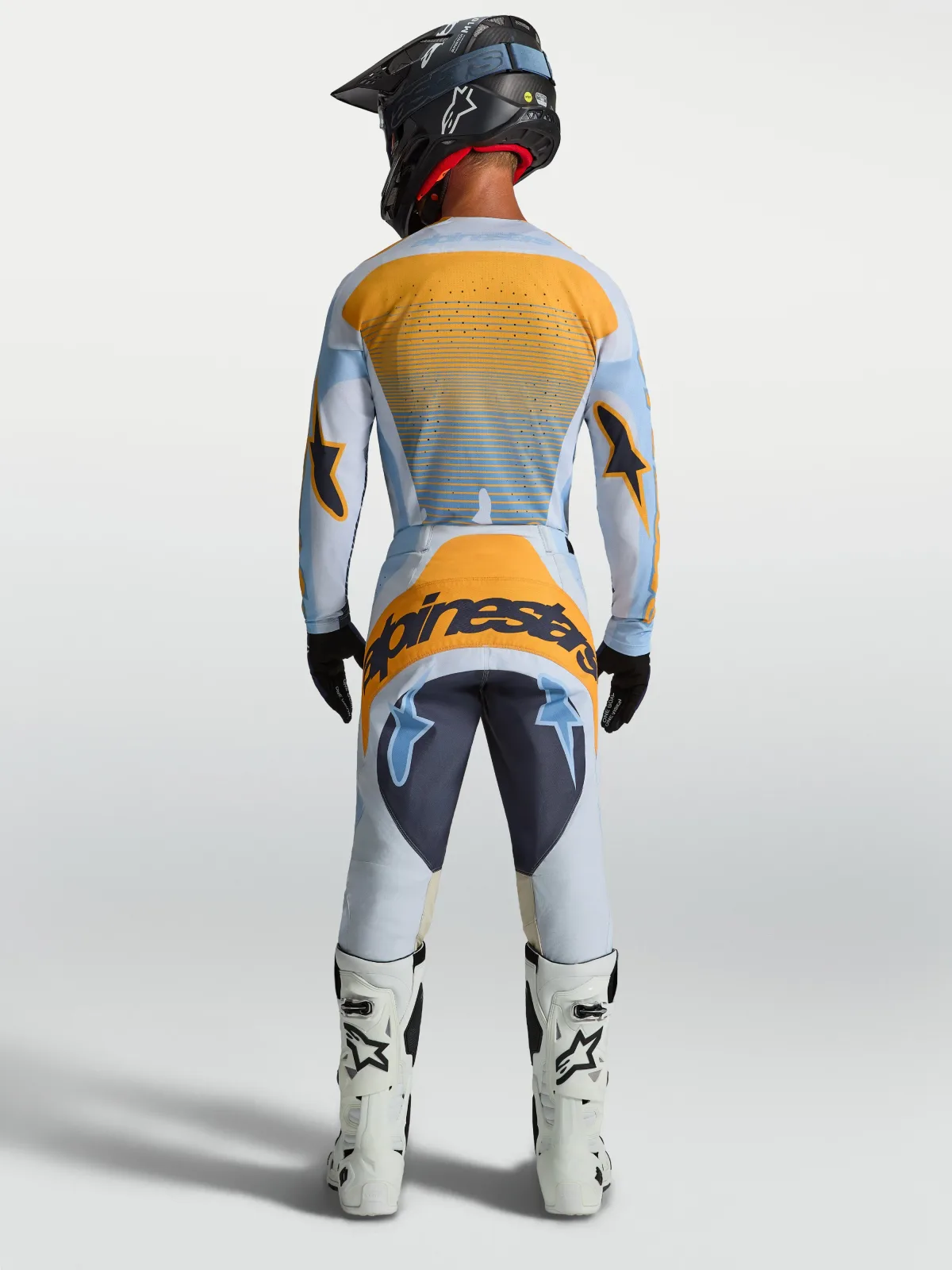Мотокрос джърси Alpinestars Techstar Maven Dust Blue Tangerine Black