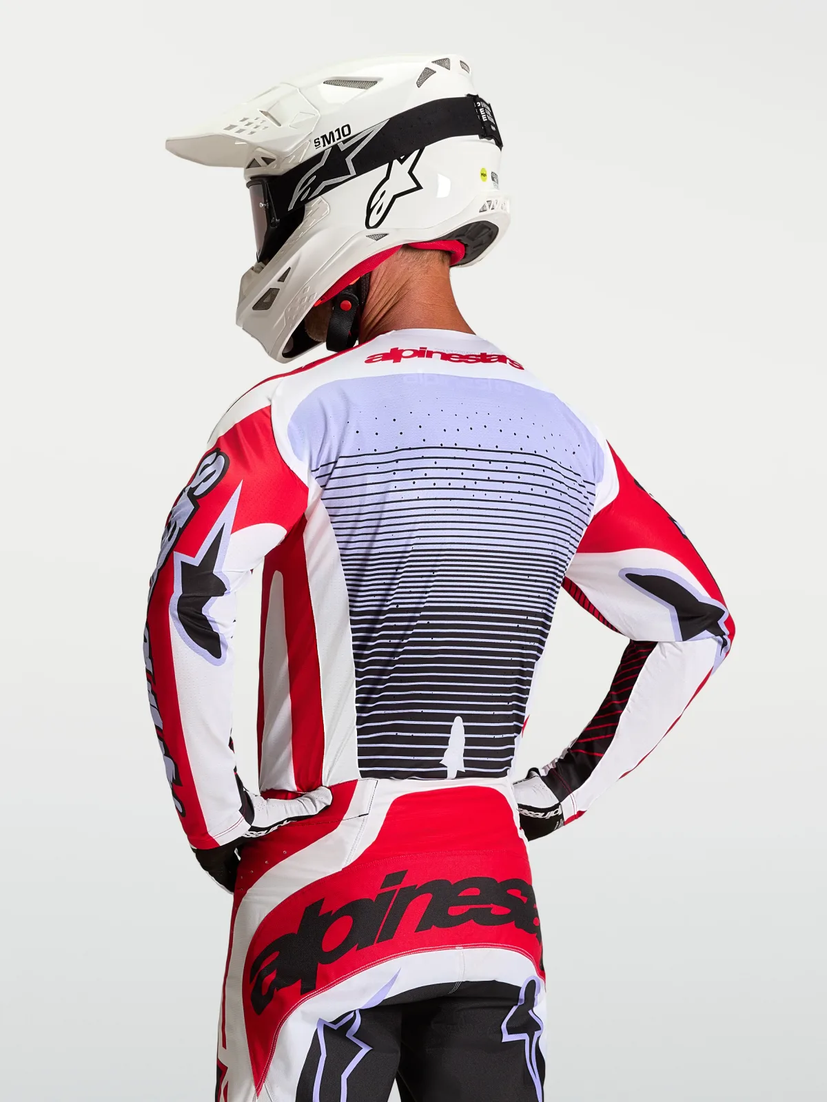 Мотокрос джърси Alpinestars Techstar Maven Fire Red White Lavender Black