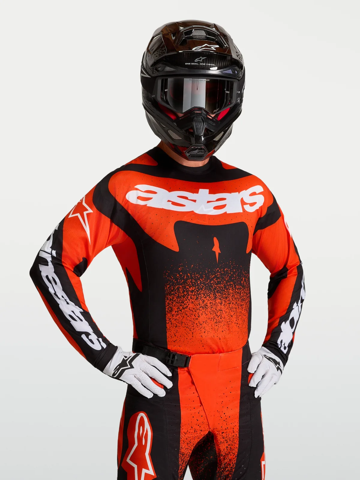 Мотокрос джърси Alpinestars Techstar Swan Cardinal Red Black White