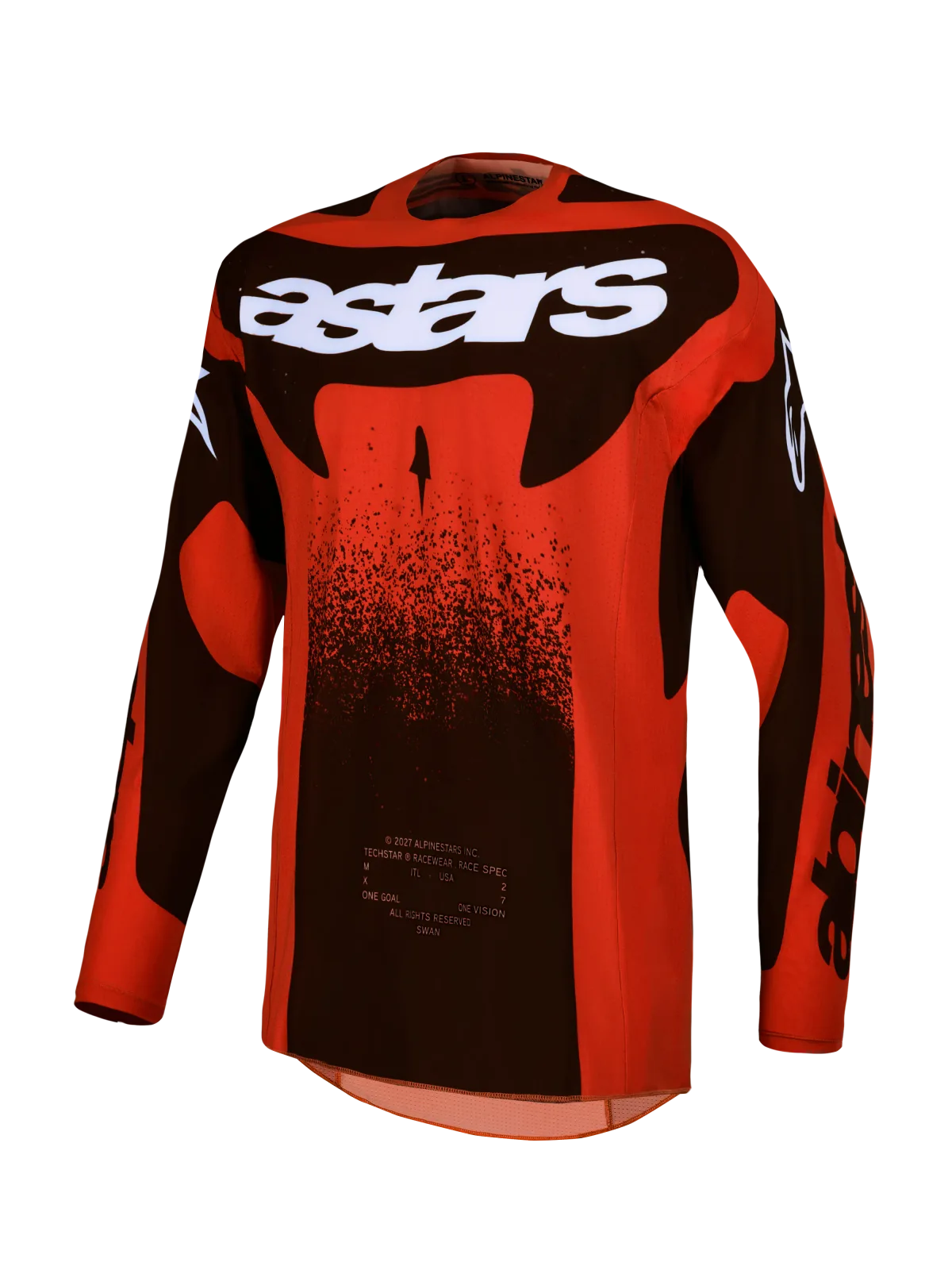 Мотокрос джърси Alpinestars Techstar Swan Cardinal Red Black White