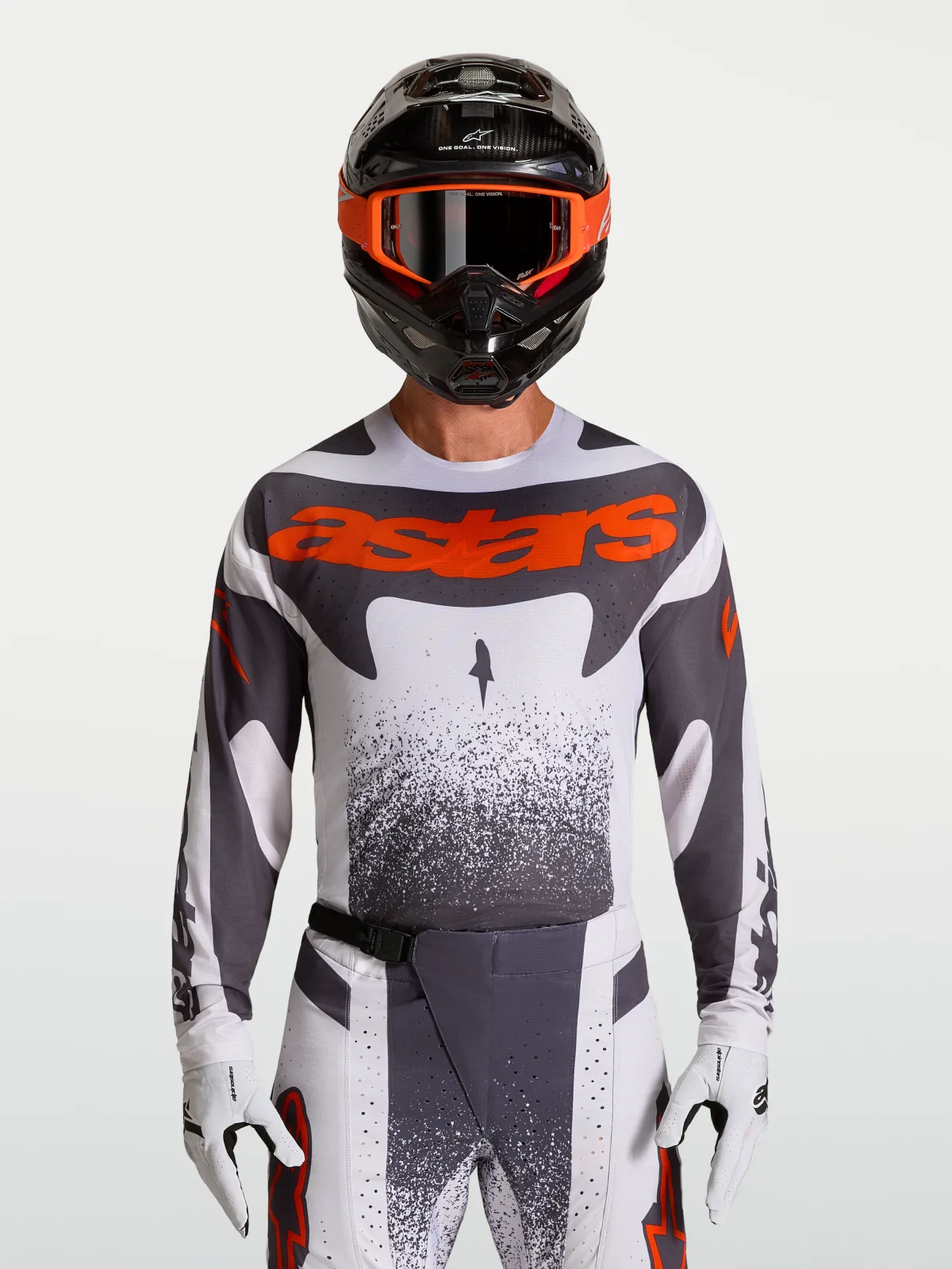 Мотокрос джърси Alpinestars Techstar Swan Light Lilac Dark Gray Red Fluo