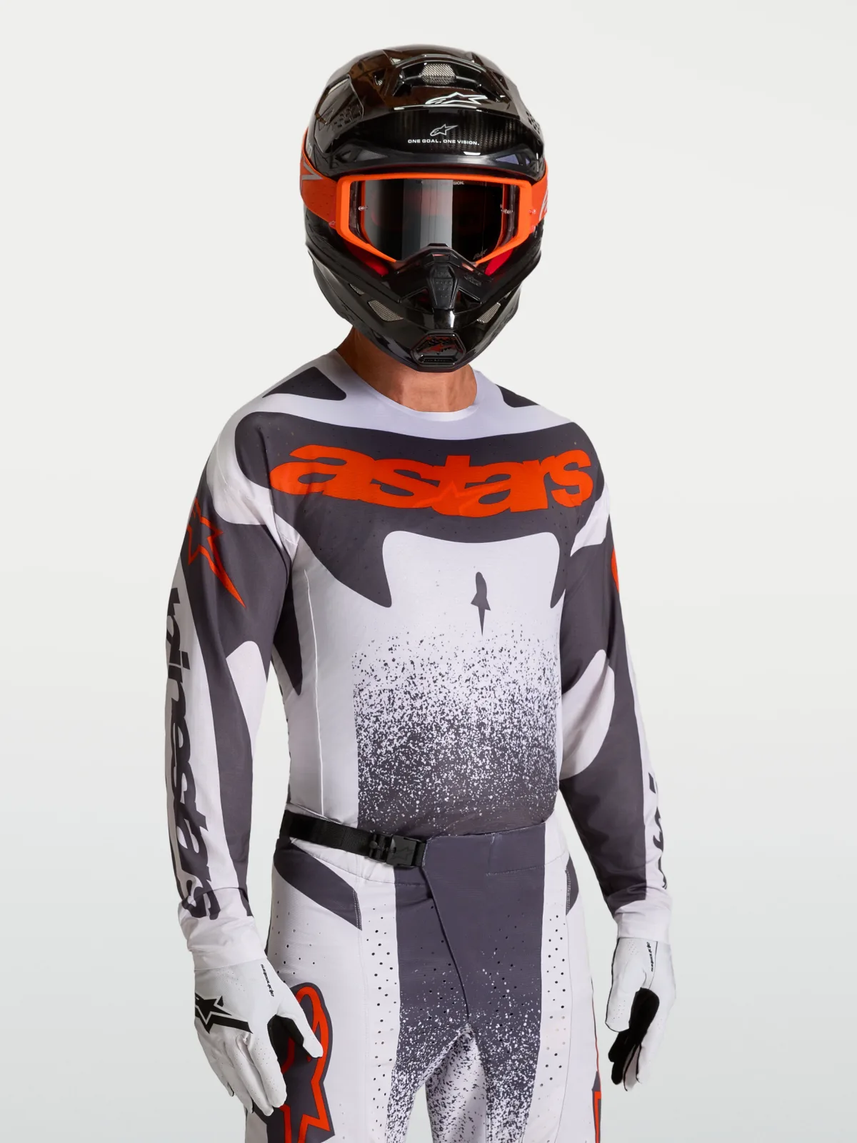 Мотокрос джърси Alpinestars Techstar Swan Light Lilac Dark Gray Red Fluo