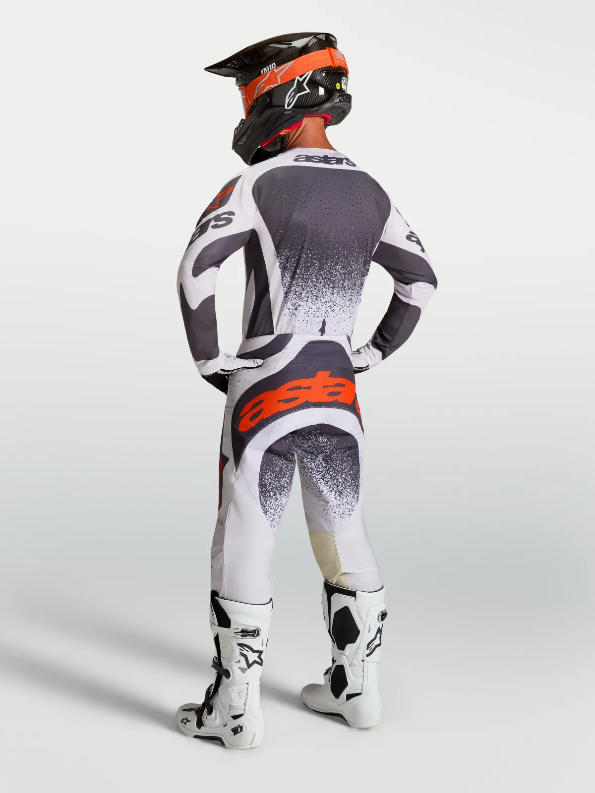 Мотокрос джърси Alpinestars Techstar Swan Light Lilac Dark Gray Red Fluo