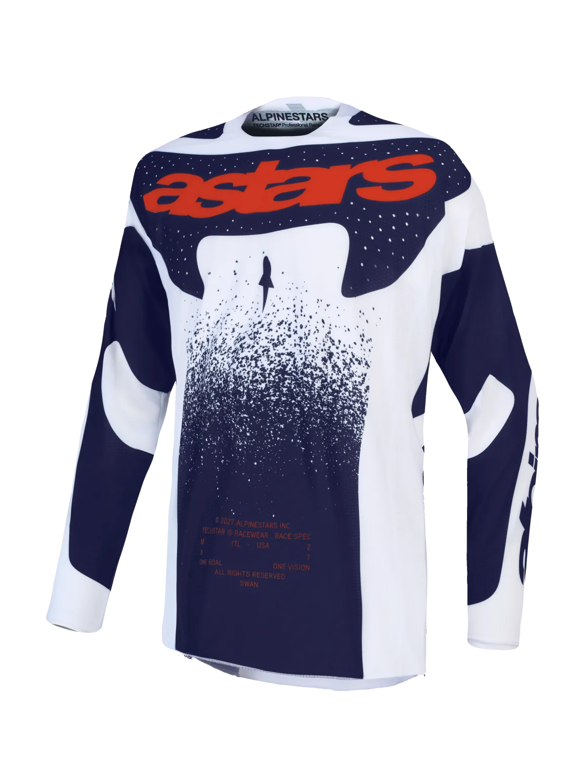 Мотокрос джърси Alpinestars Techstar Swan Light Lilac Dark Gray Red Fluo