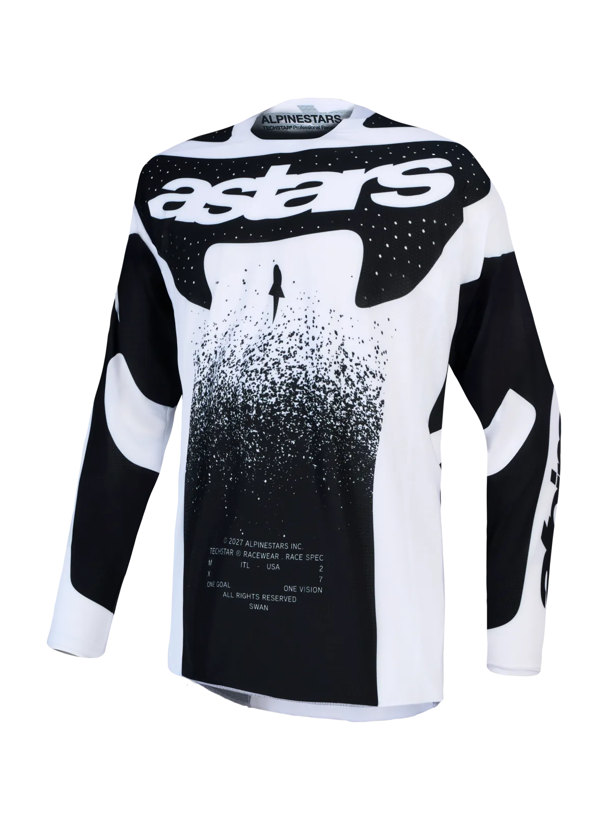 Мотокрос джърси Alpinestars Techstar Swan White Black