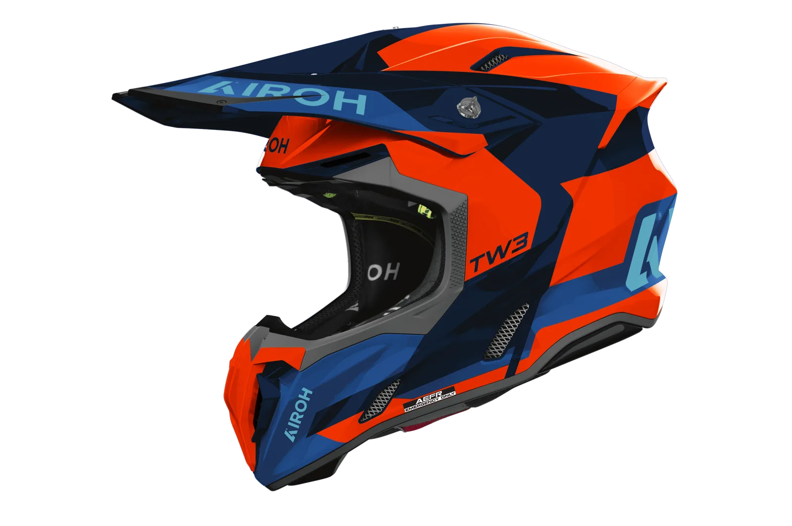Мотокрос каска Airoh Twist 3 Fancy Orange Blue Gloss