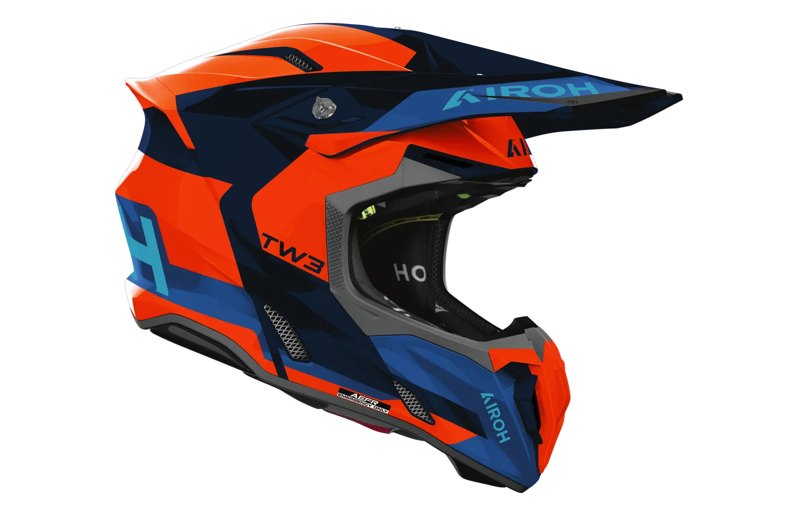 Мотокрос каска Airoh Twist 3 Fancy Orange Blue Gloss