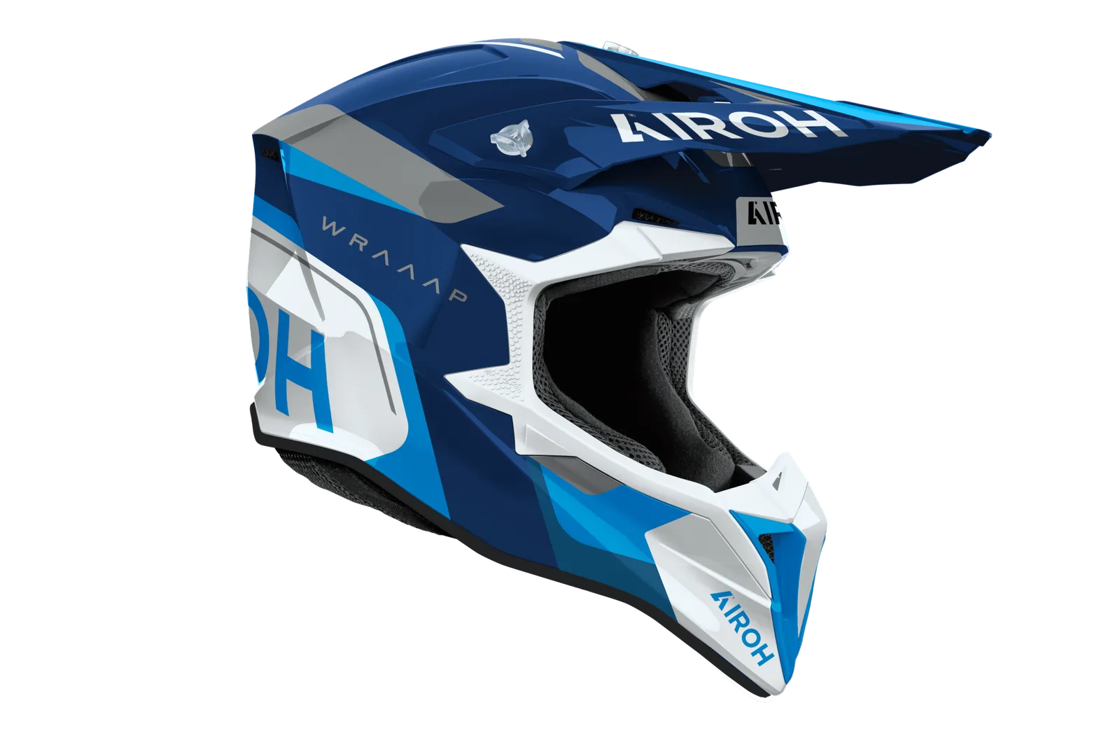 Мотокрос каска Airoh Wraaap Conquer Blue Gloss