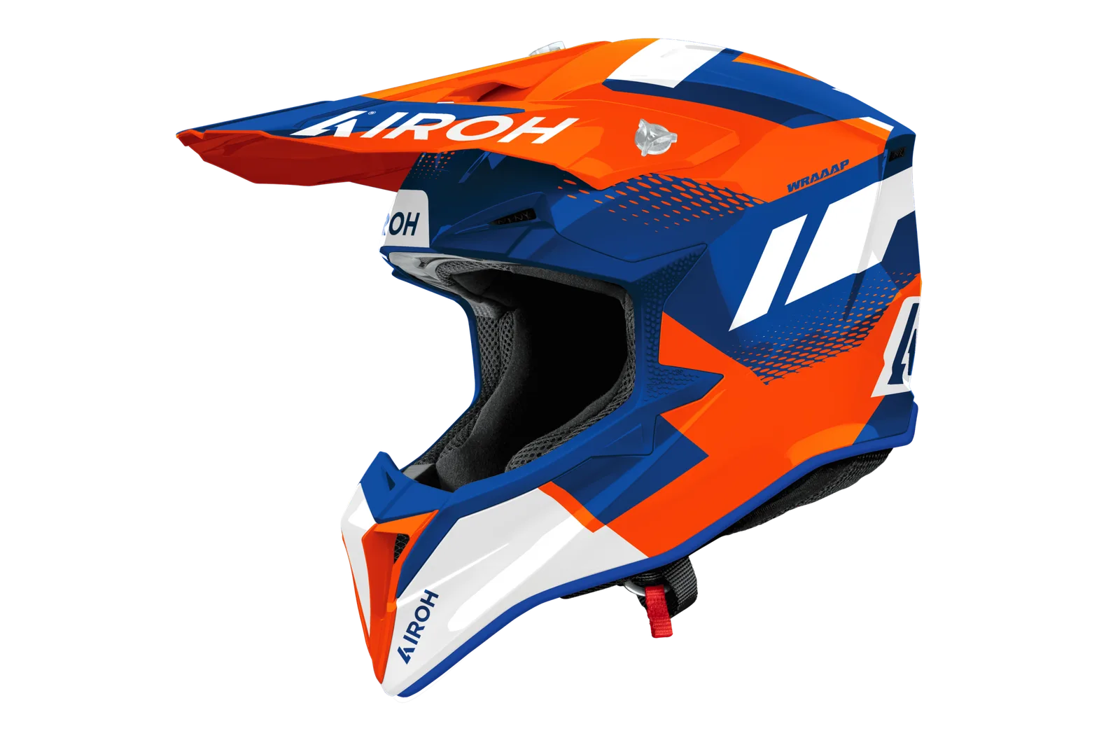 Мотокрос каска Airoh Wraaap Vision Orange Blue Gloss