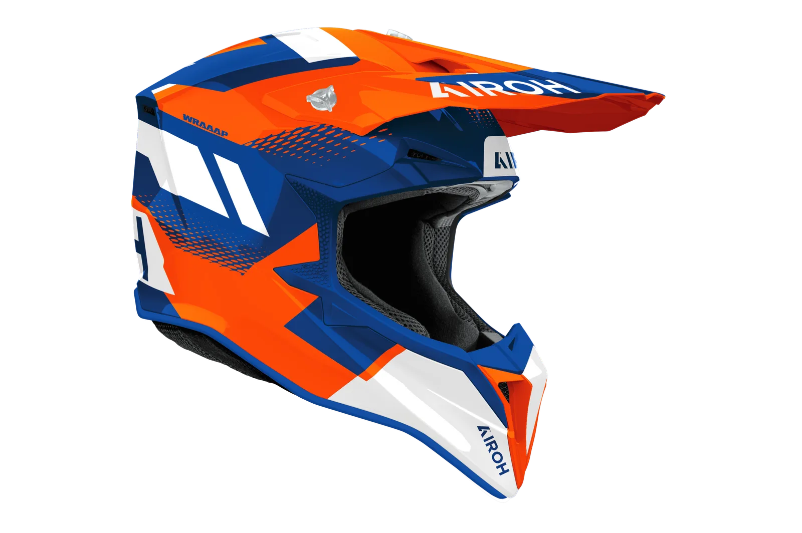 Мотокрос каска Airoh Wraaap Vision Orange Blue Gloss