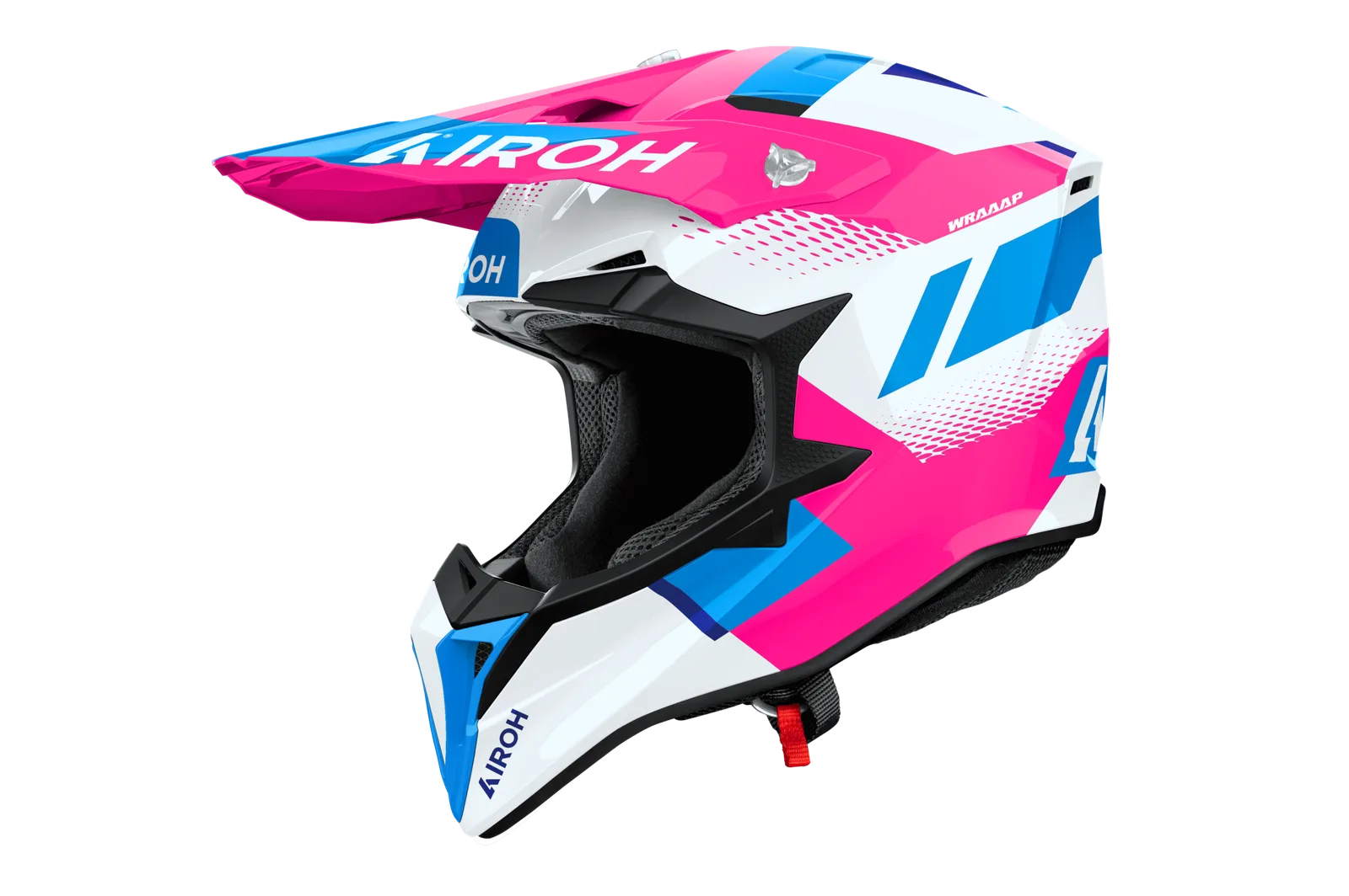 Мотокрос каска Airoh Wraaap Vision Pink Gloss