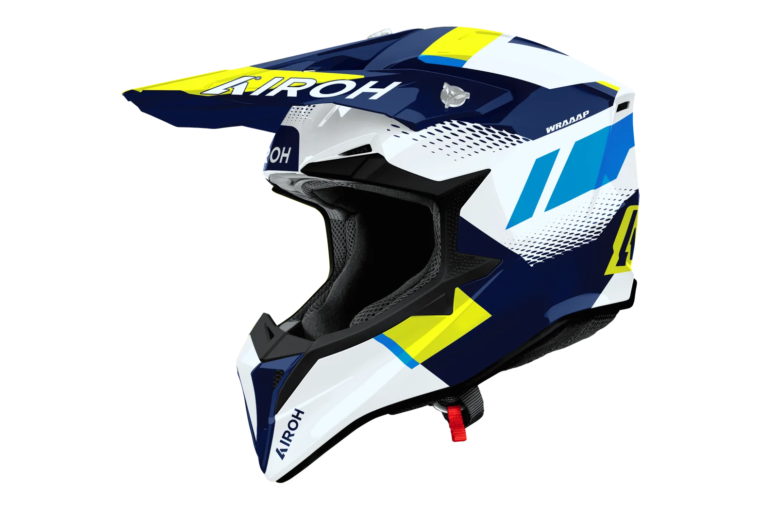 Мотокрос каска Airoh Wraaap Vision Yellow Blue Gloss