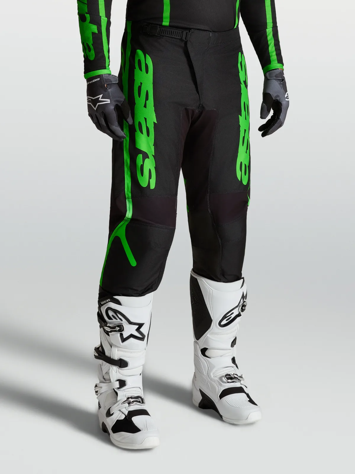 Мотокрос панталон Alpinestars Fluid Apex V2 Black Green Fluo
