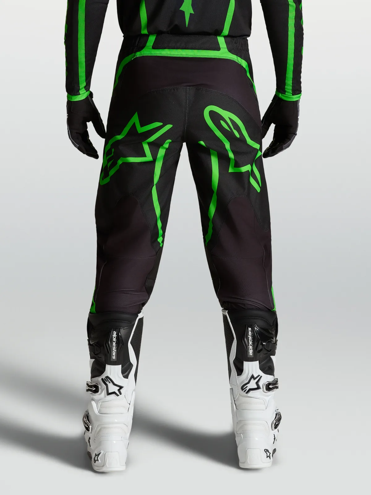 Мотокрос панталон Alpinestars Fluid Apex V2 Black Green Fluo
