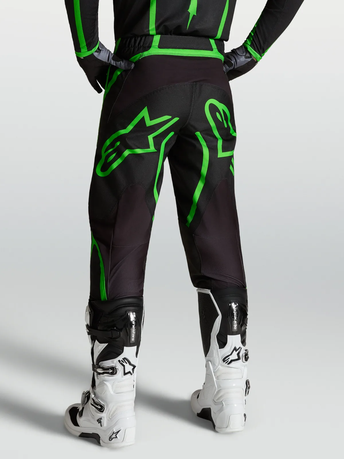Мотокрос панталон Alpinestars Fluid Apex V2 Black Green Fluo