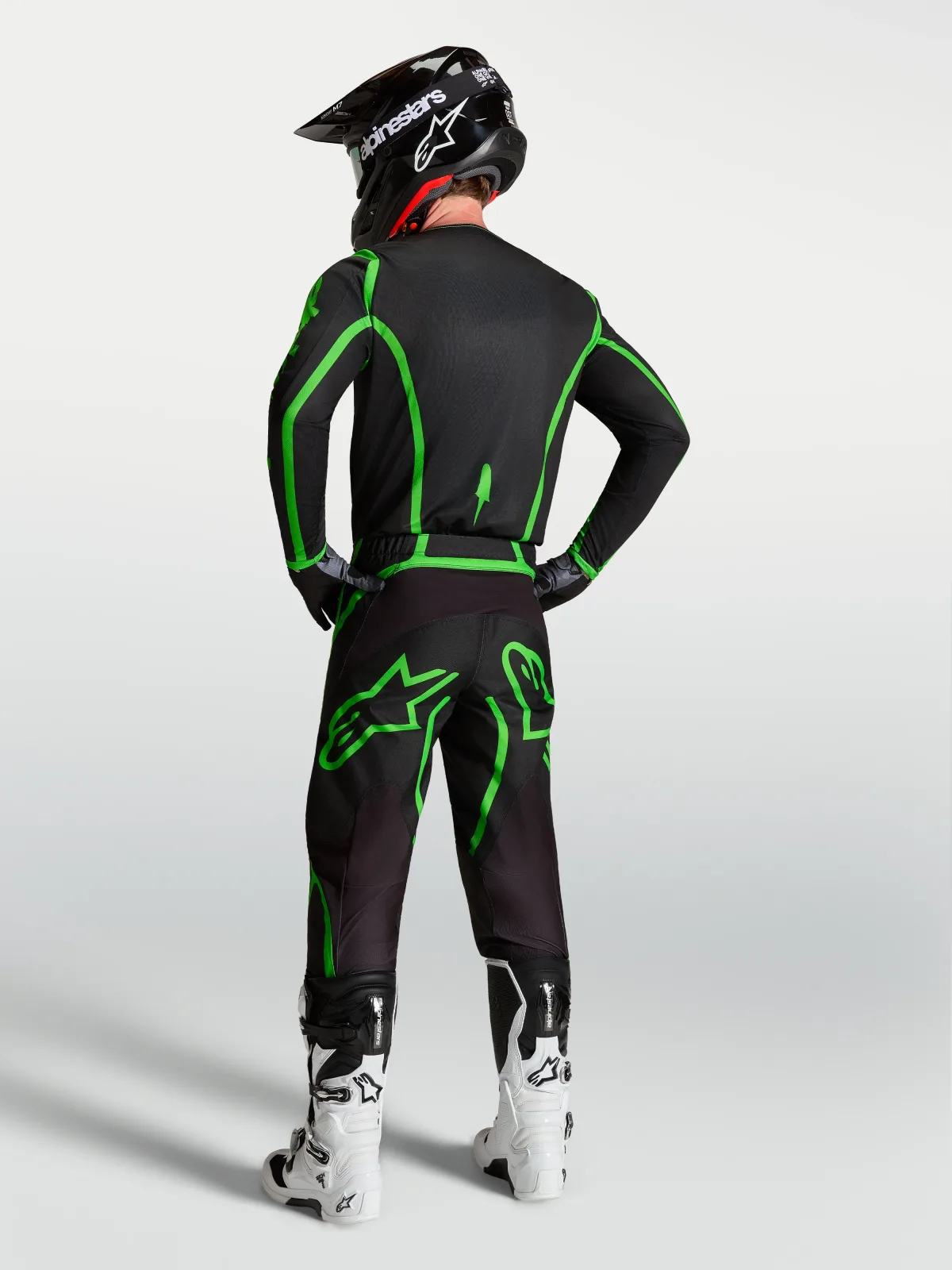 Мотокрос панталон Alpinestars Fluid Apex V2 Black Green Fluo