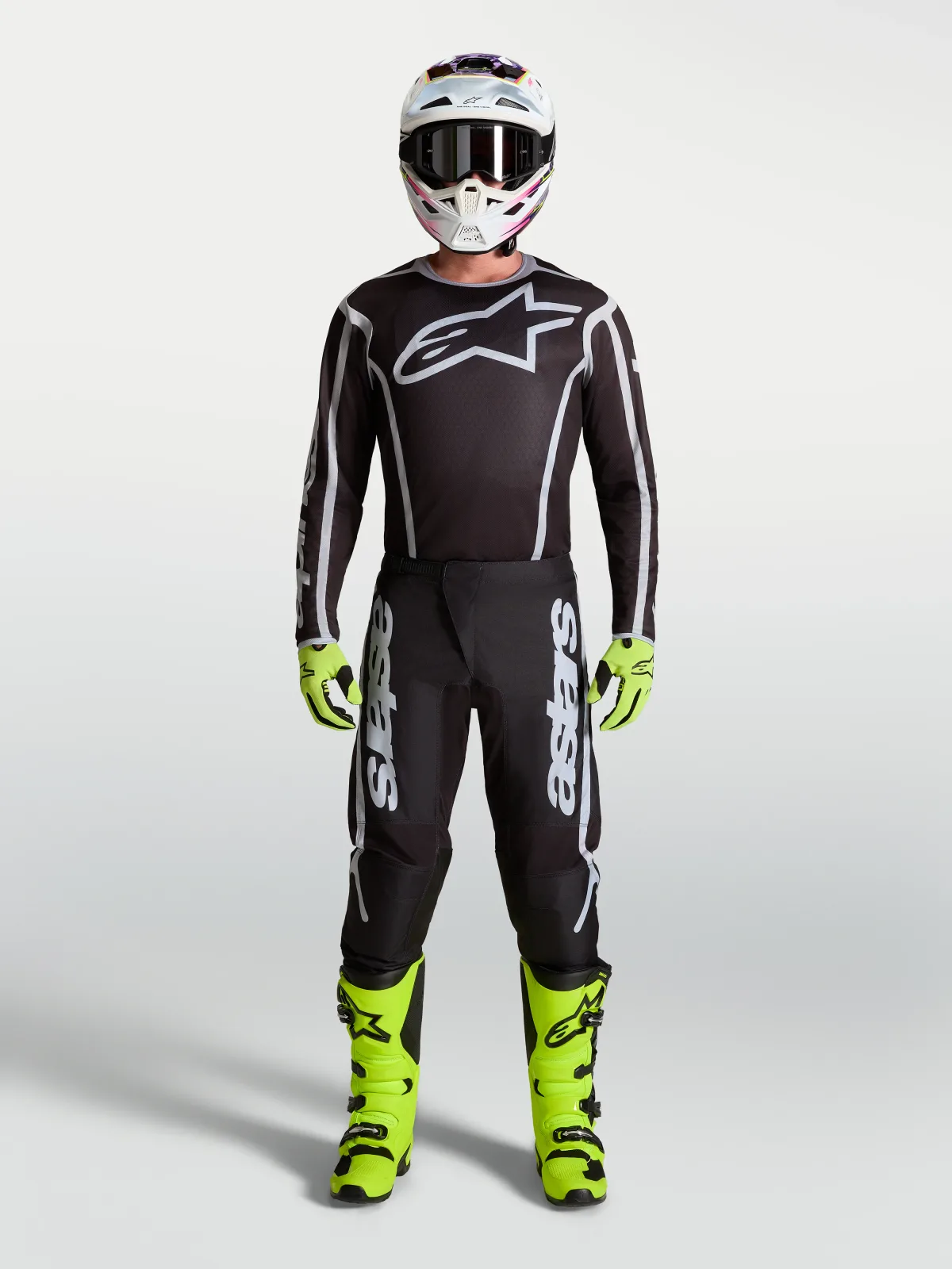 Мотокрос панталон Alpinestars Fluid Apex V2 Black Silver