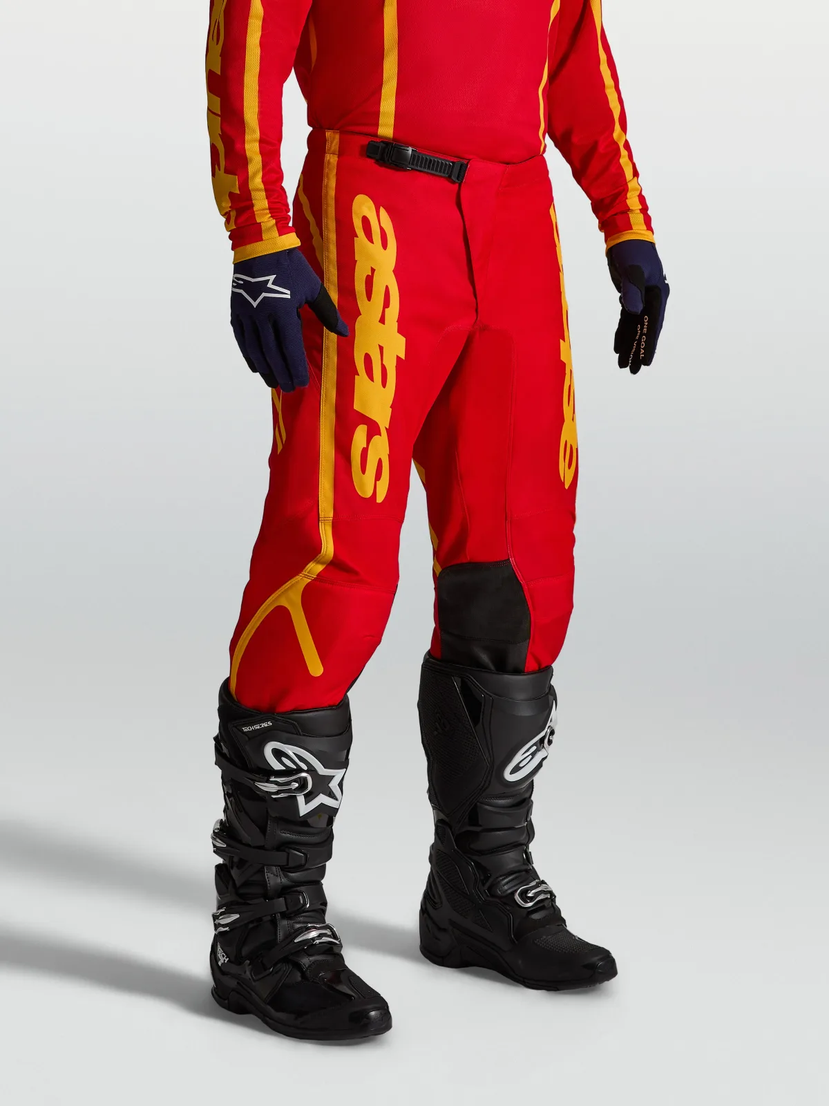 Мотокрос панталон Alpinestars Fluid Apex V2 Fire Red Gold