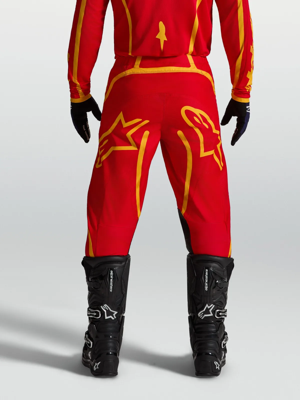 Мотокрос панталон Alpinestars Fluid Apex V2 Fire Red Gold