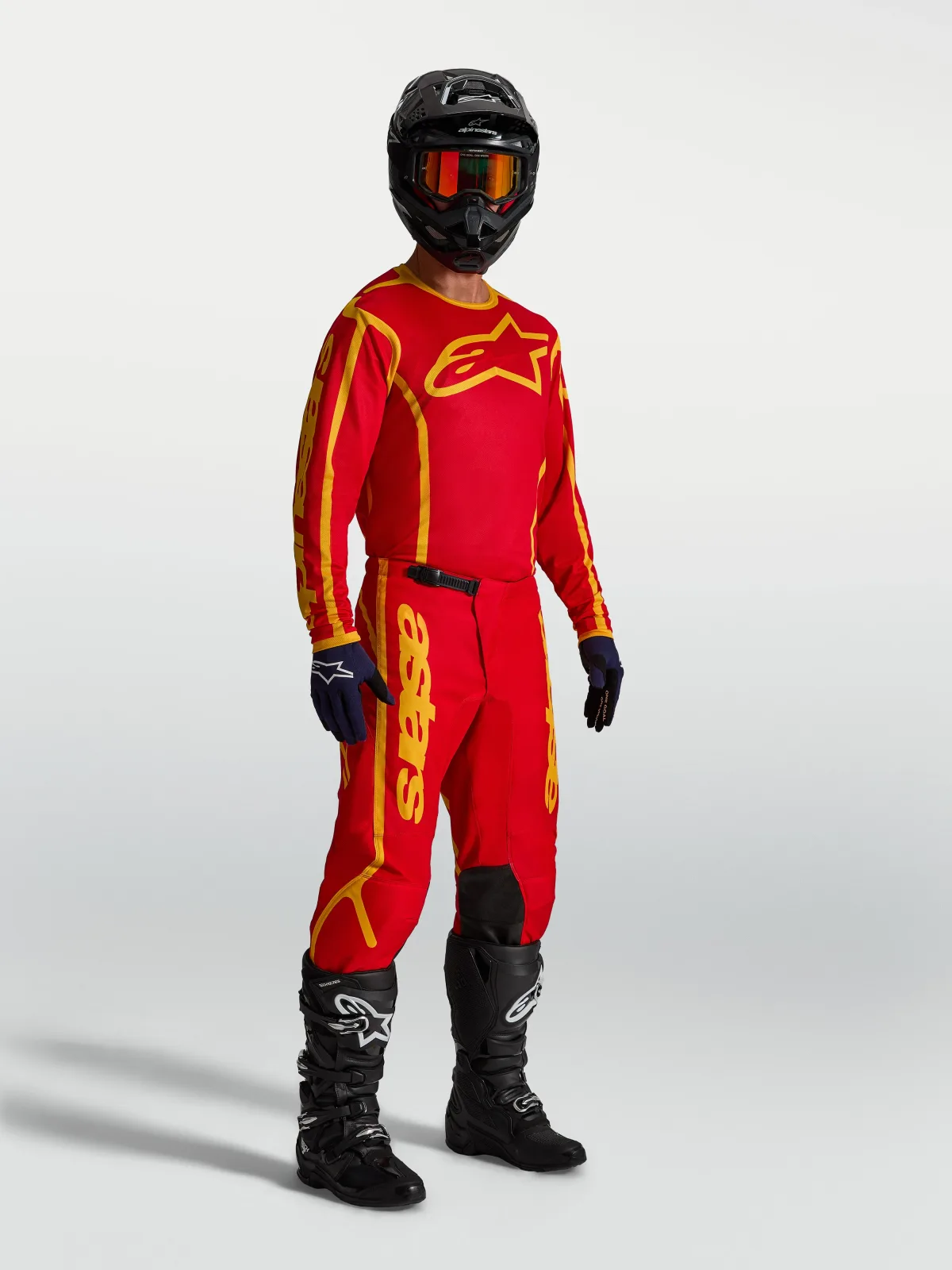 Мотокрос панталон Alpinestars Fluid Apex V2 Fire Red Gold