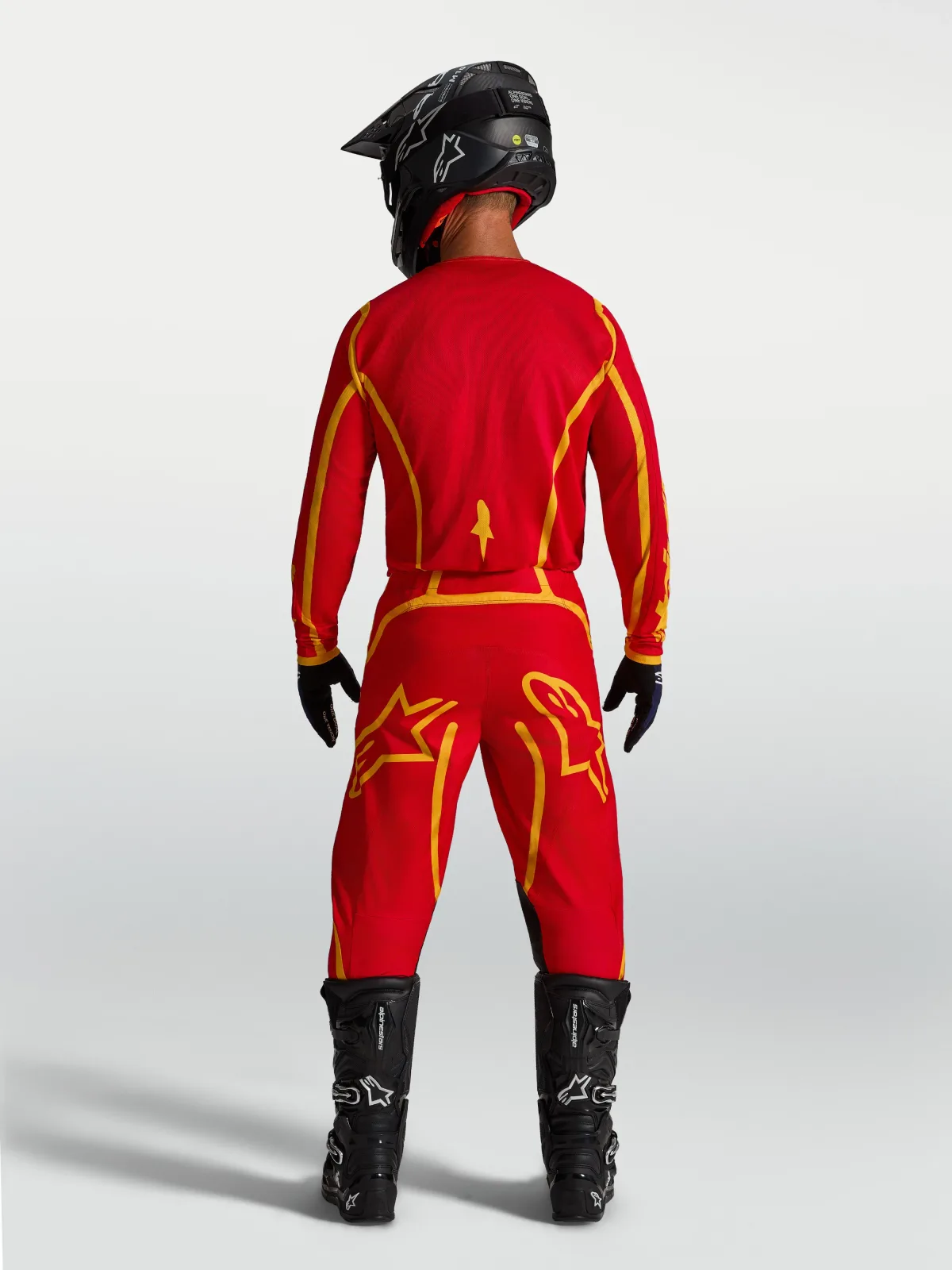 Мотокрос панталон Alpinestars Fluid Apex V2 Fire Red Gold