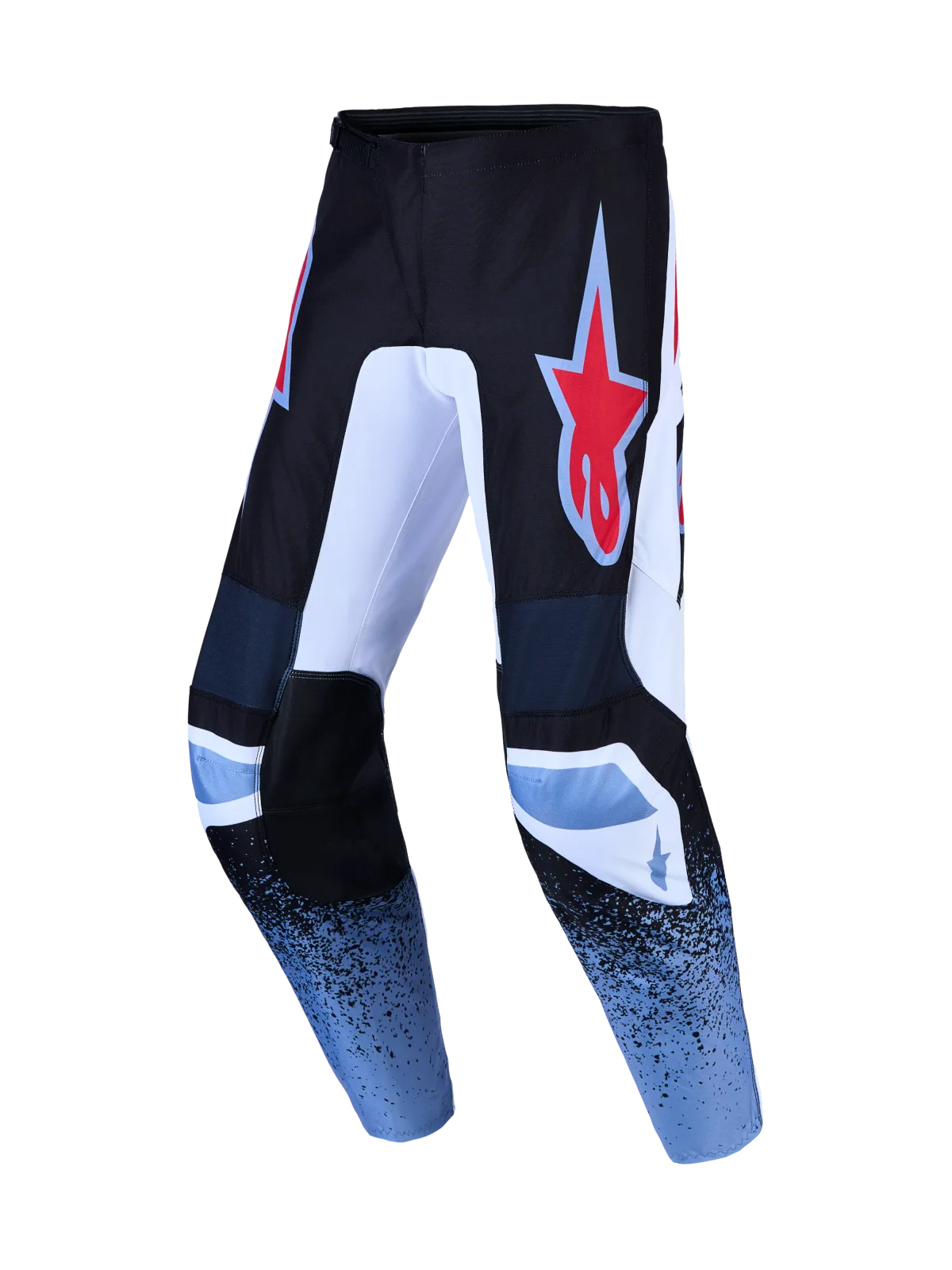 Мотокрос панталон Alpinestars Fluid Drag Black White Light Blue Red Fluo