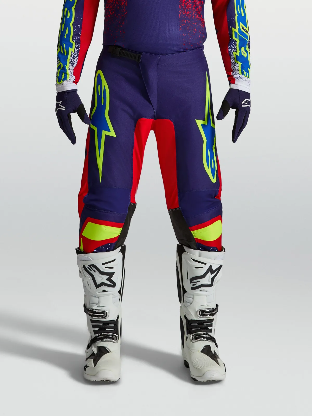 Мотокрос панталон Alpinestars Fluid Drag Blue Navy Fire Red White