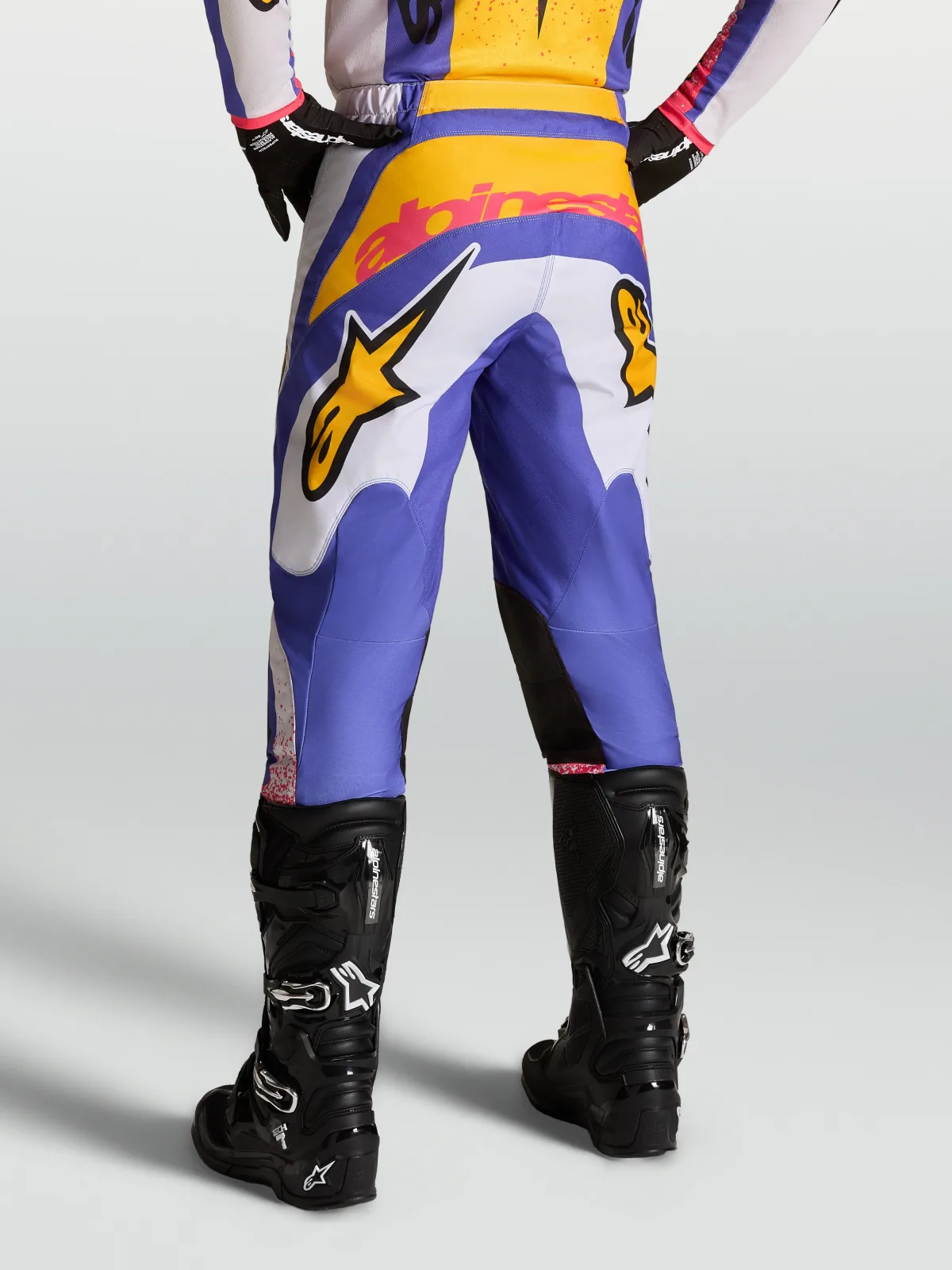 Мотокрос панталон Alpinestars Fluid Drag Light Lilac Blue Iris Gold