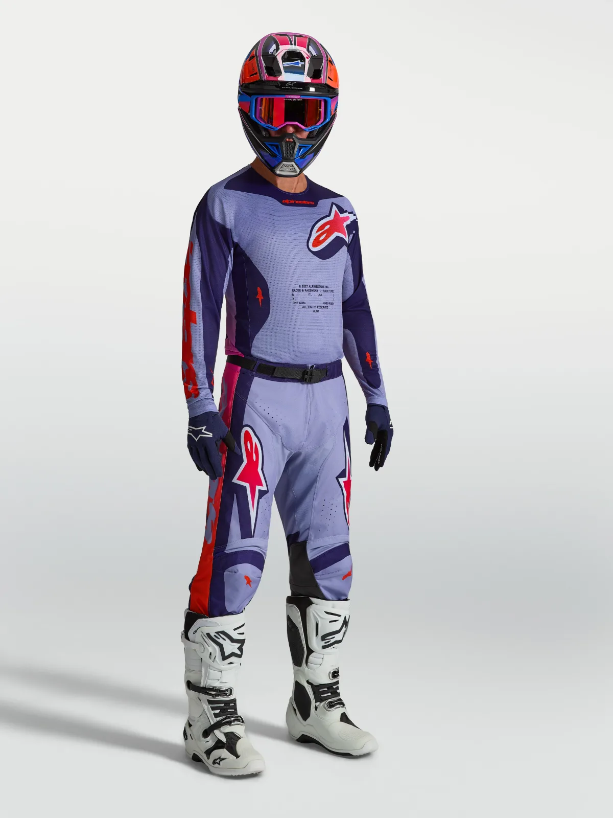 Мотокрос панталон Alpinestars Racer Air Hunt Light Violet Deep Purple Pink Fluo