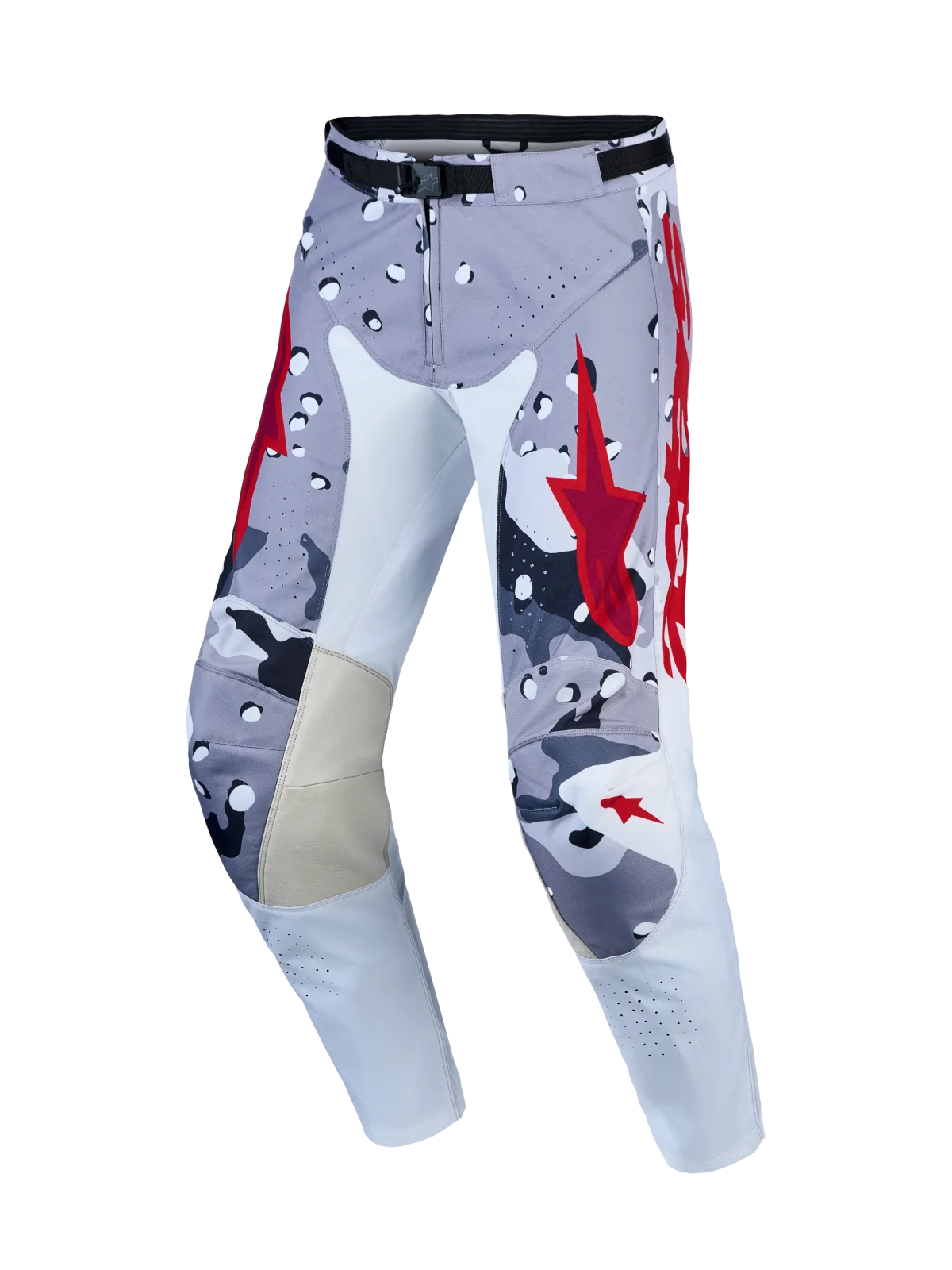 Мотокрос панталон Alpinestars Racer Air Lone Gray Camo White Fire Red