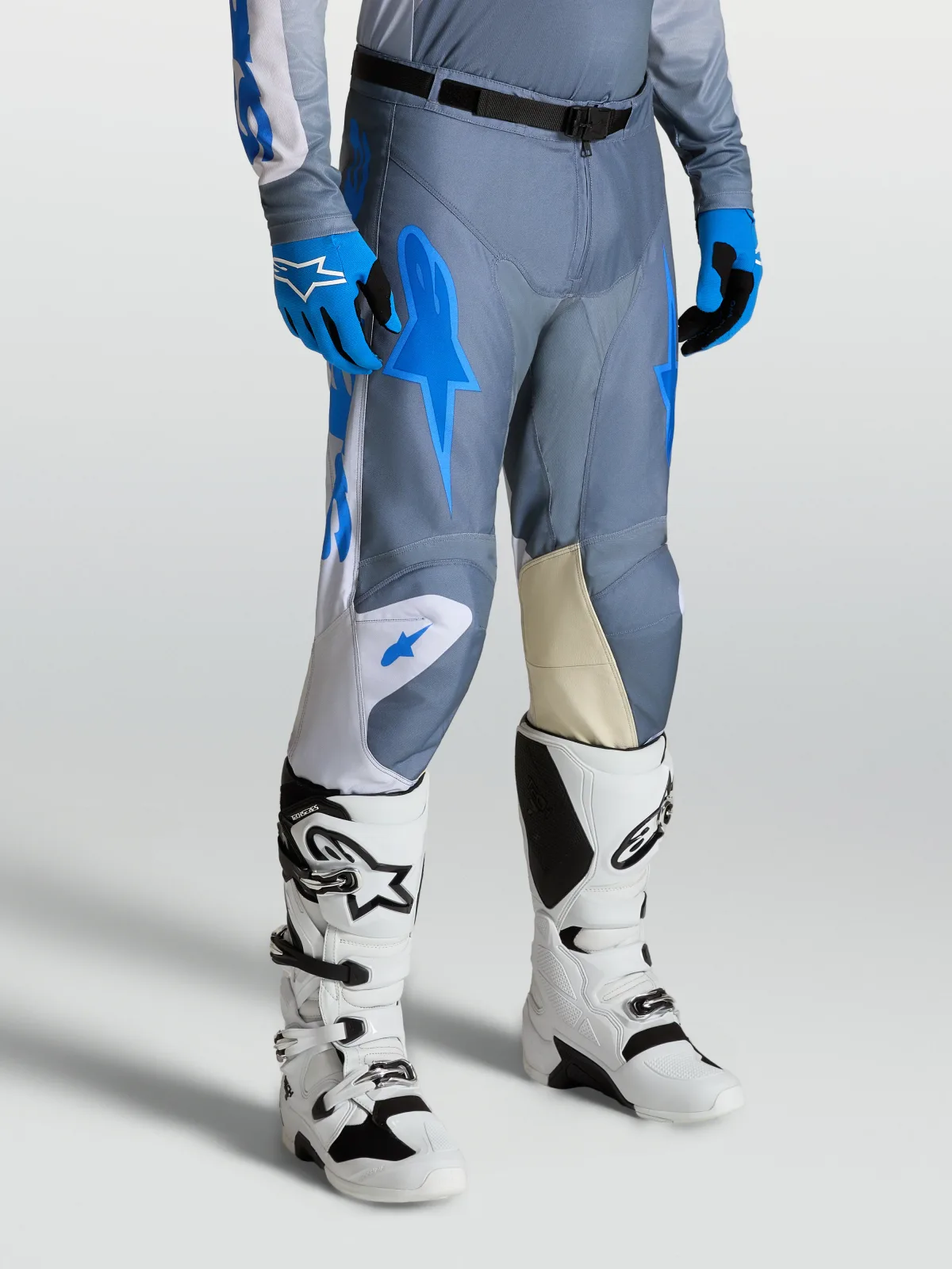 Мотокрос панталон Alpinestars Racer Amber Ash Gray Light Lilac Ucla Blue