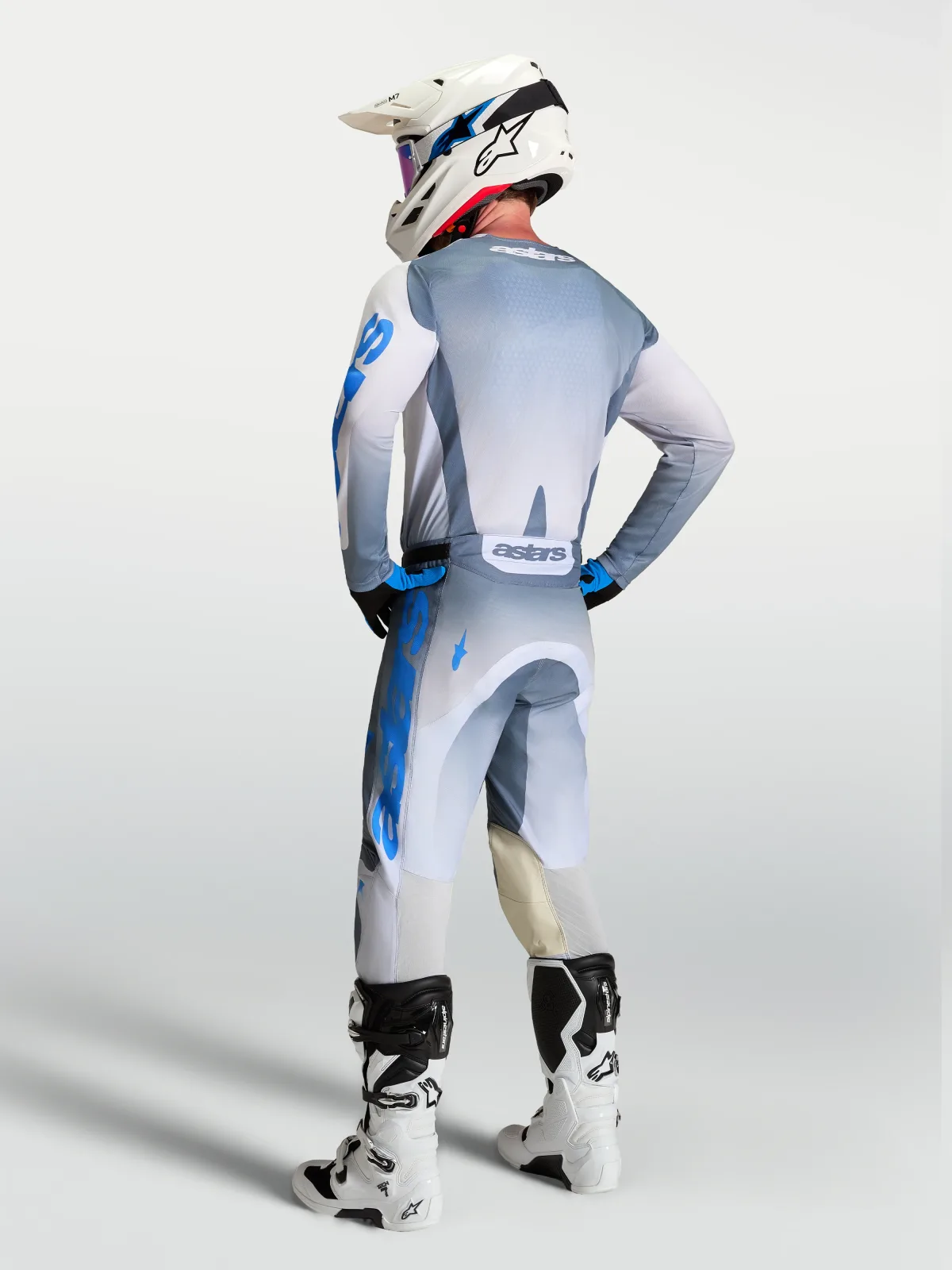 Мотокрос панталон Alpinestars Racer Amber Ash Gray Light Lilac Ucla Blue