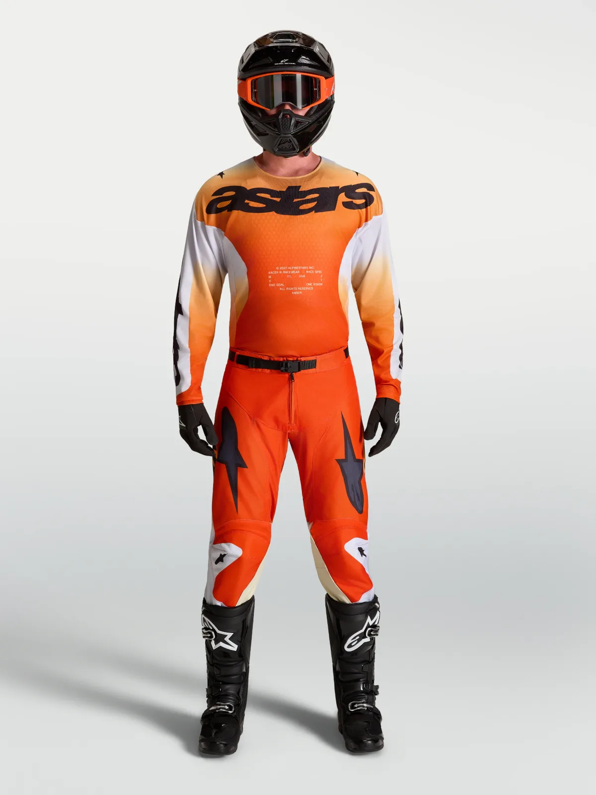 Мотокрос панталон Alpinestars Racer Amber Cardinal Red Light Lilac Black