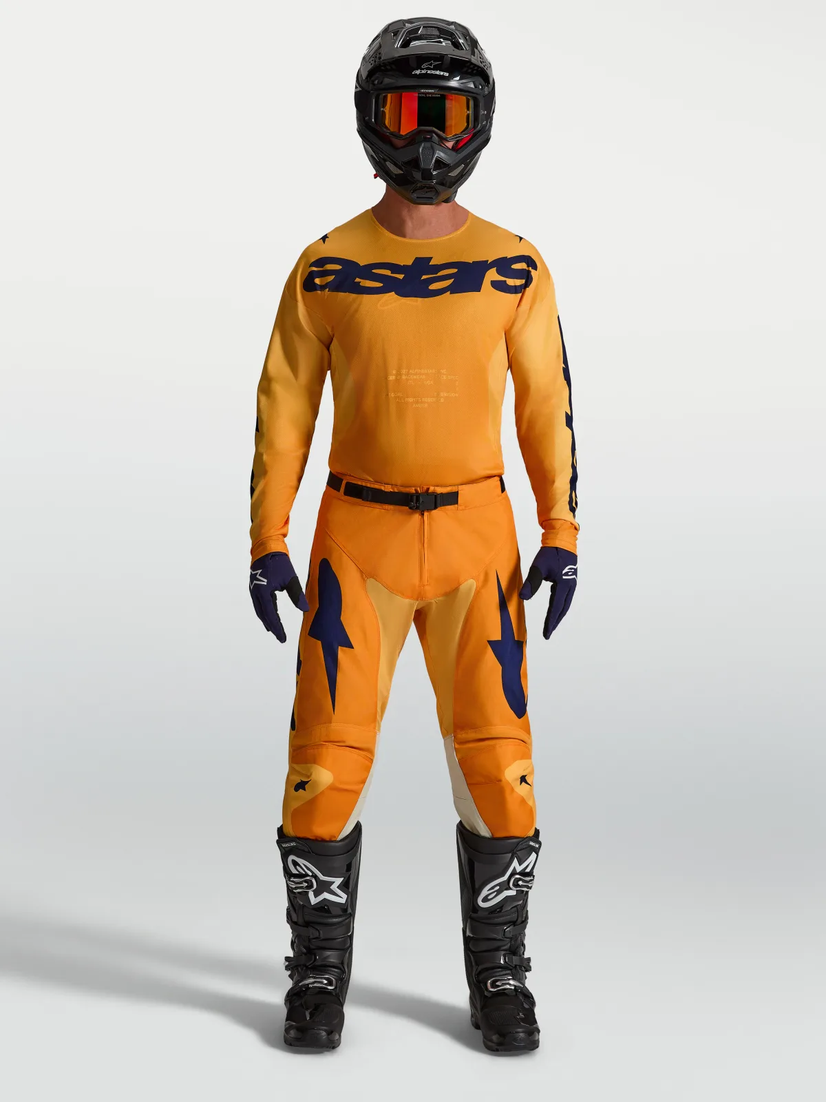 Мотокрос панталон Alpinestars Racer Amber Orange Gold Deep Blue