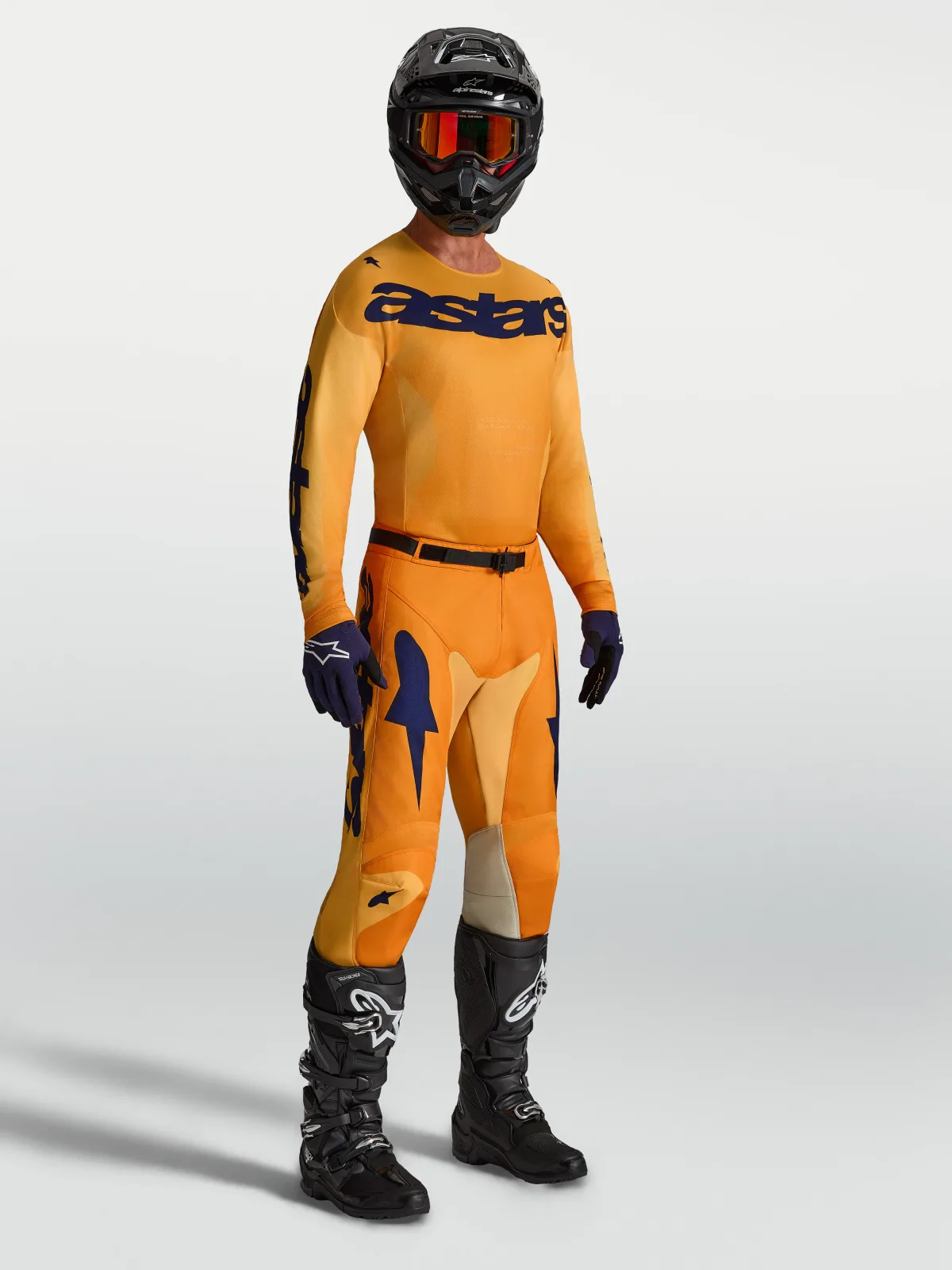 Мотокрос панталон Alpinestars Racer Amber Orange Gold Deep Blue