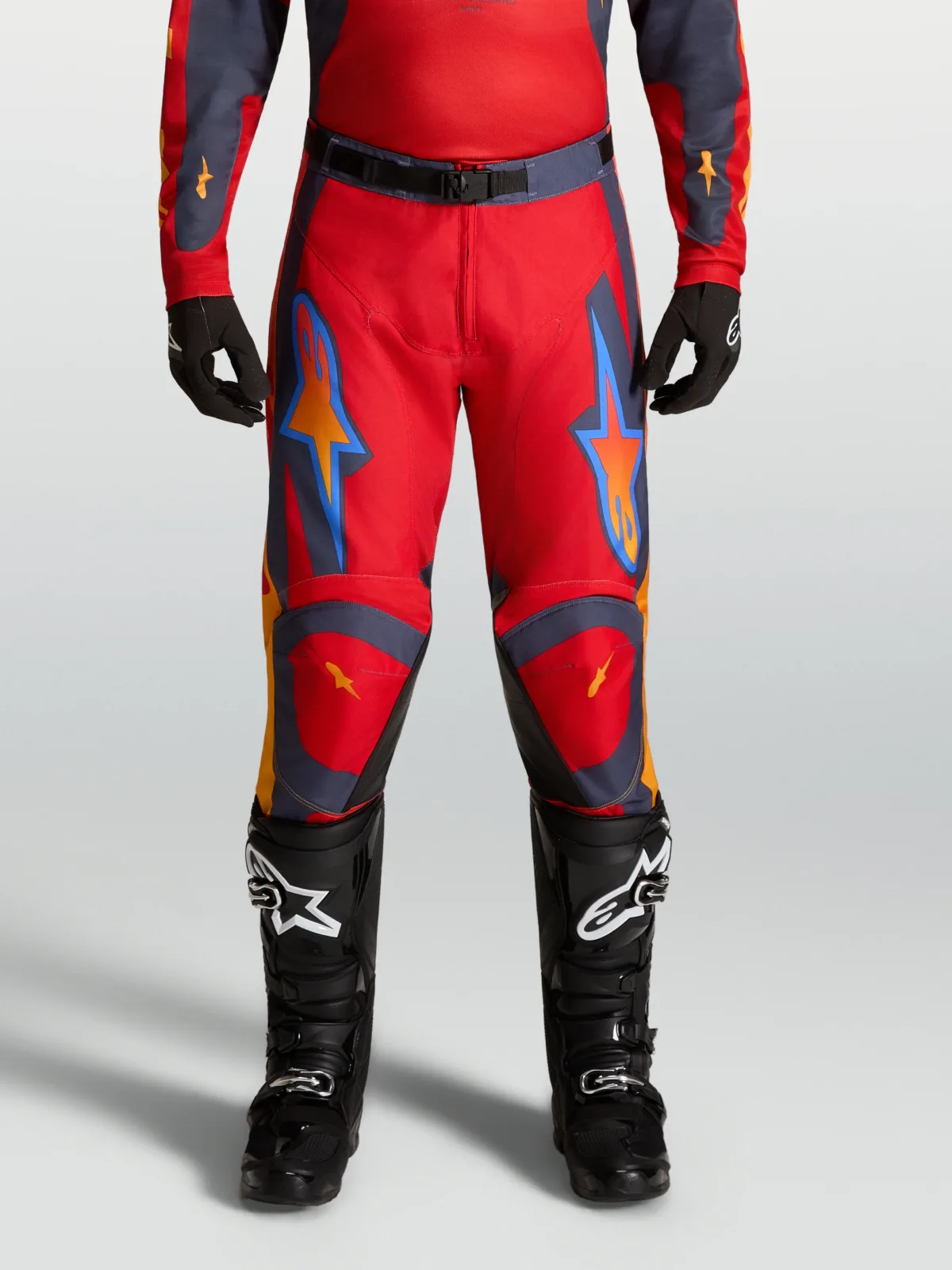 Мотокрос панталон Alpinestars Racer Hunt Fire Red Graystone Hot Coral