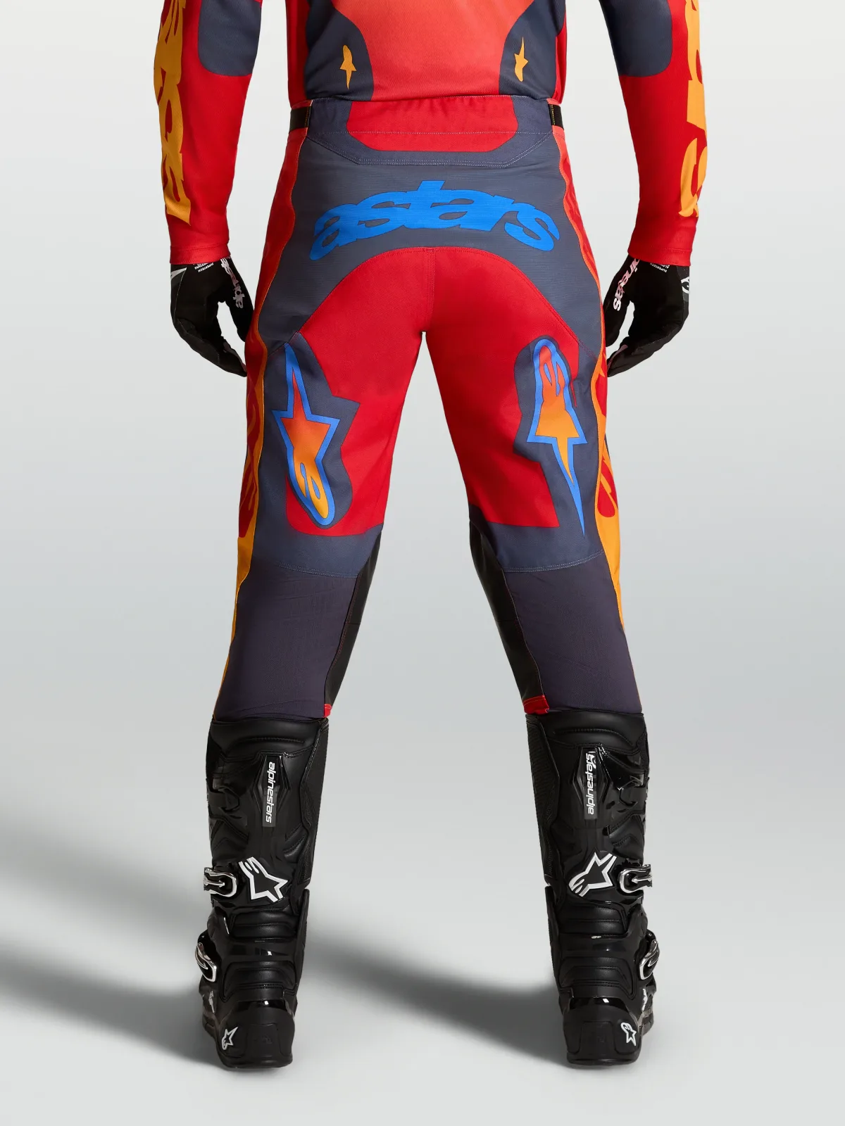 Мотокрос панталон Alpinestars Racer Hunt Fire Red Graystone Hot Coral