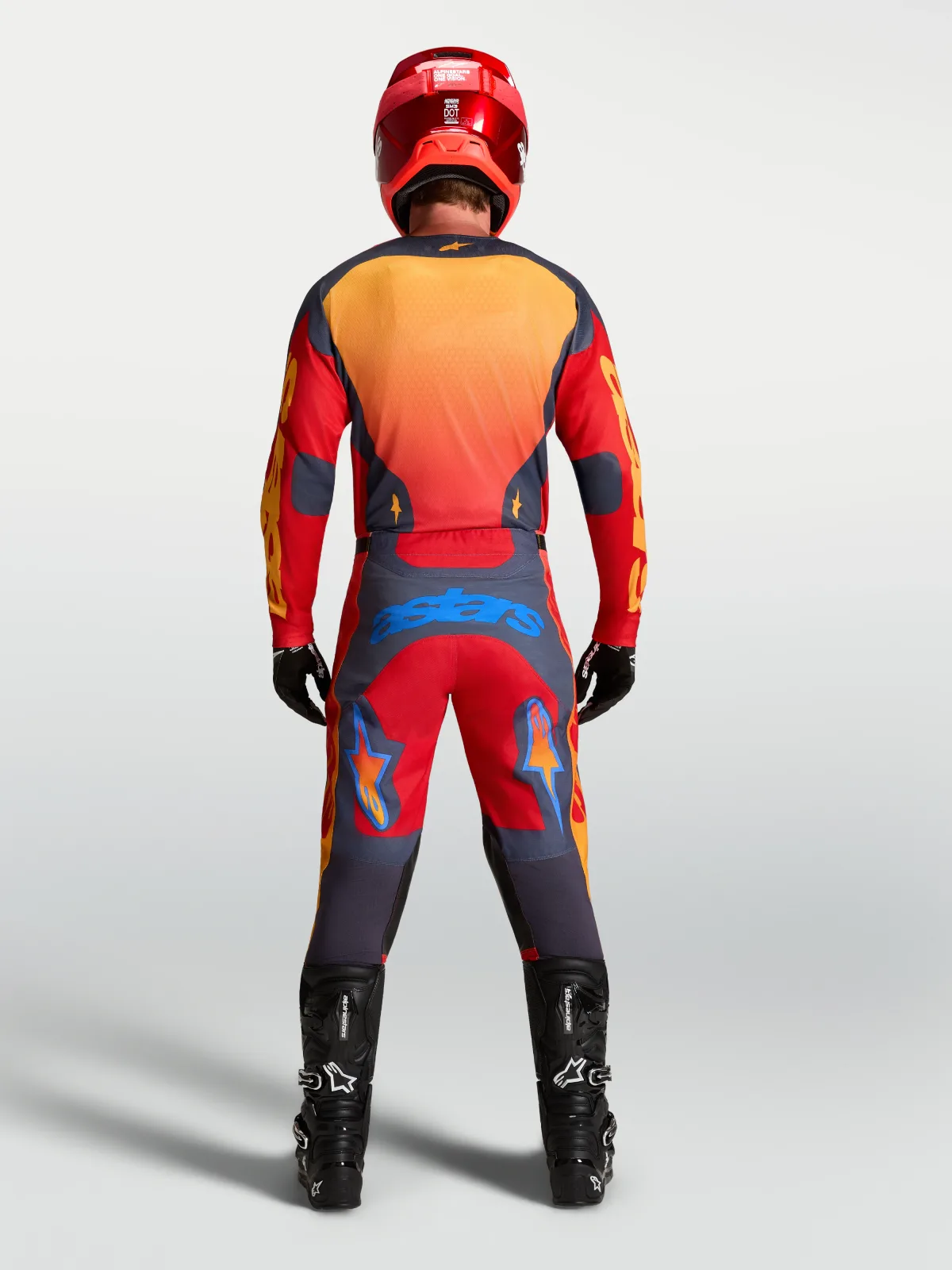 Мотокрос панталон Alpinestars Racer Hunt Fire Red Graystone Hot Coral